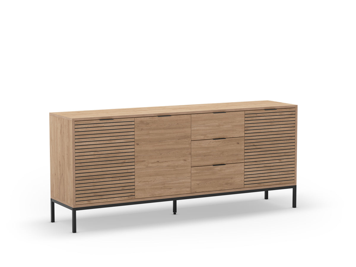 Madia 3 ante 3 cassetti rovere Ally 180x80 cm