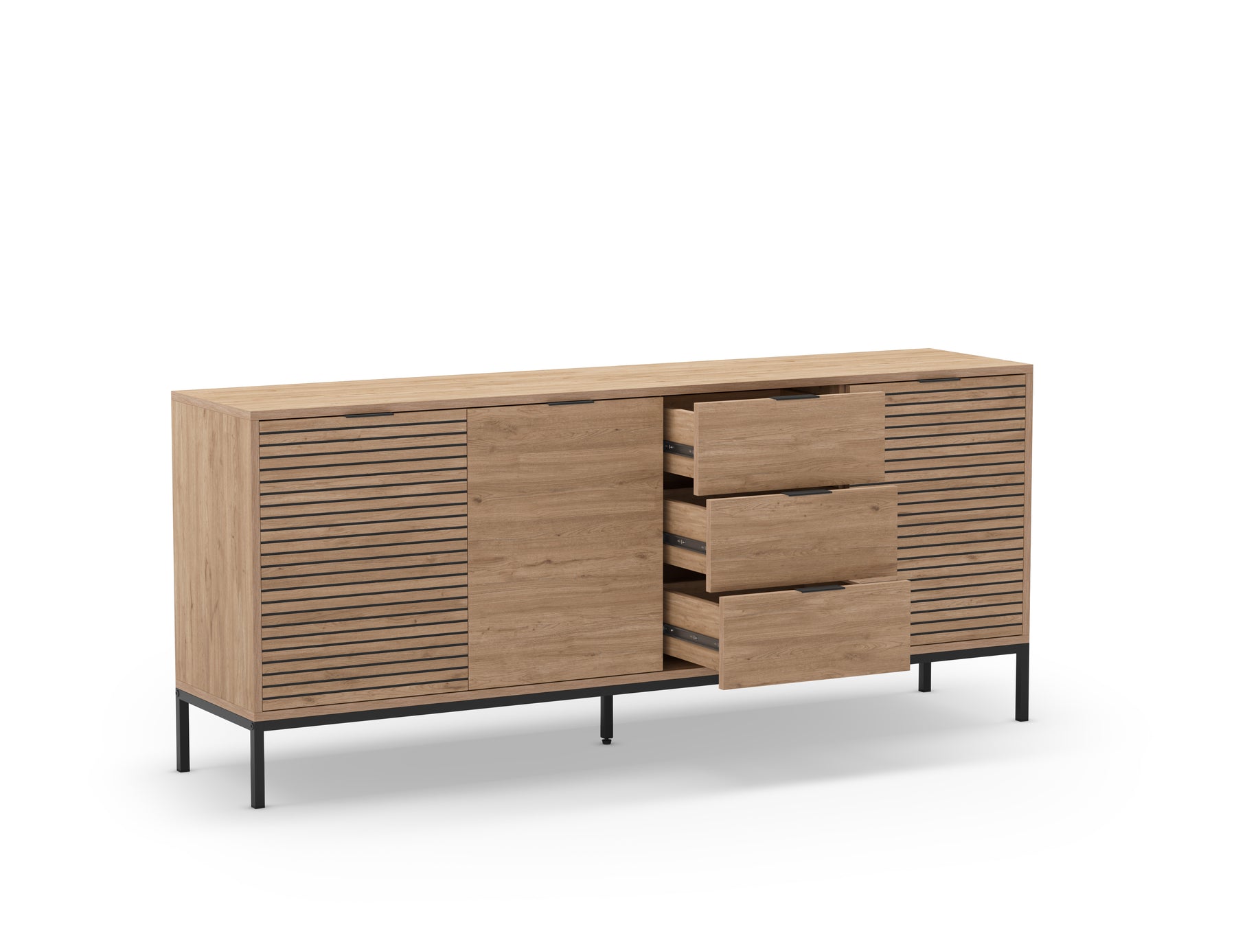 Madia 3 ante 3 cassetti rovere Ally 180x80 cm