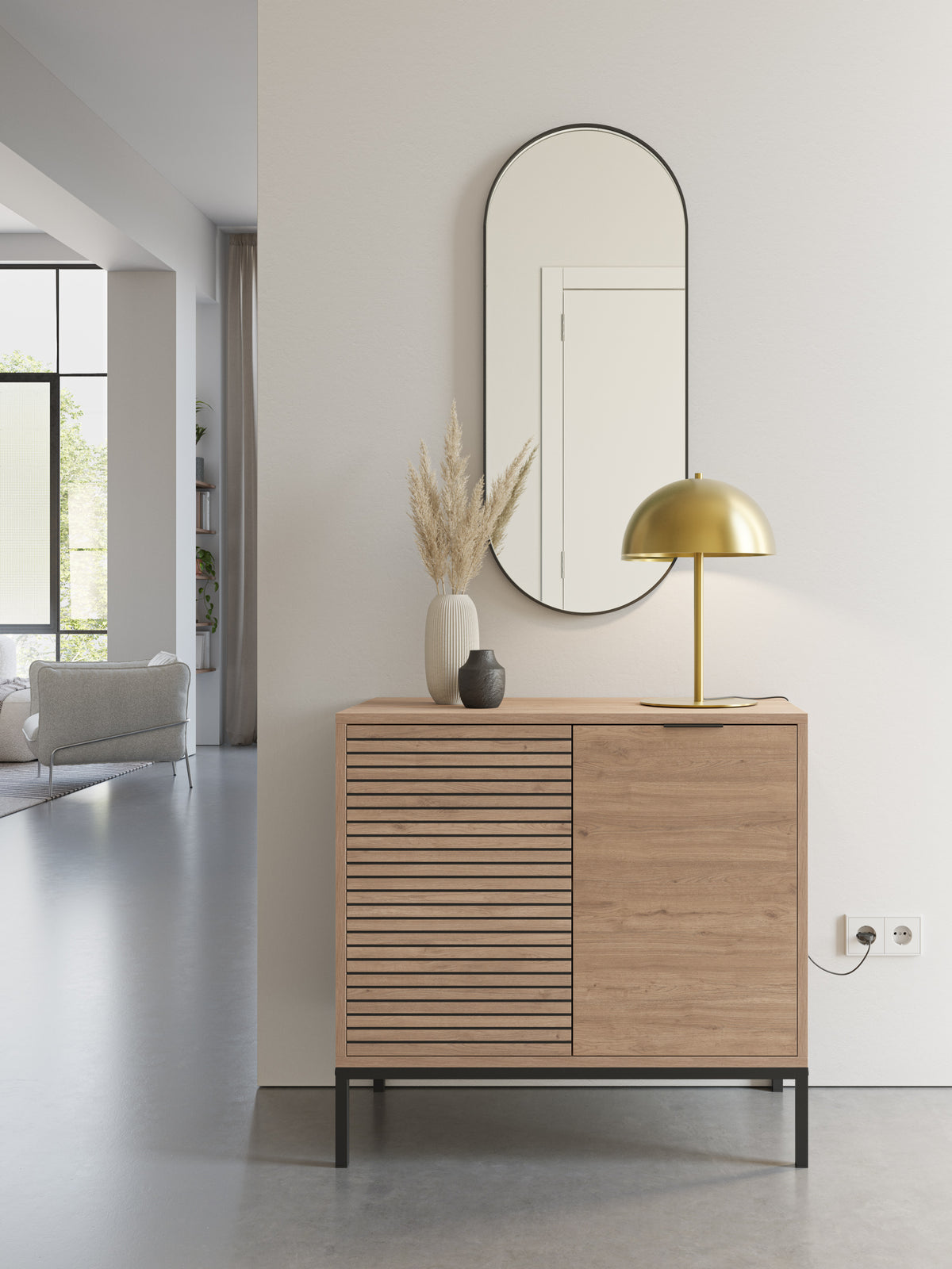 Credenza 2 ante rovere Ally 80x80 cm