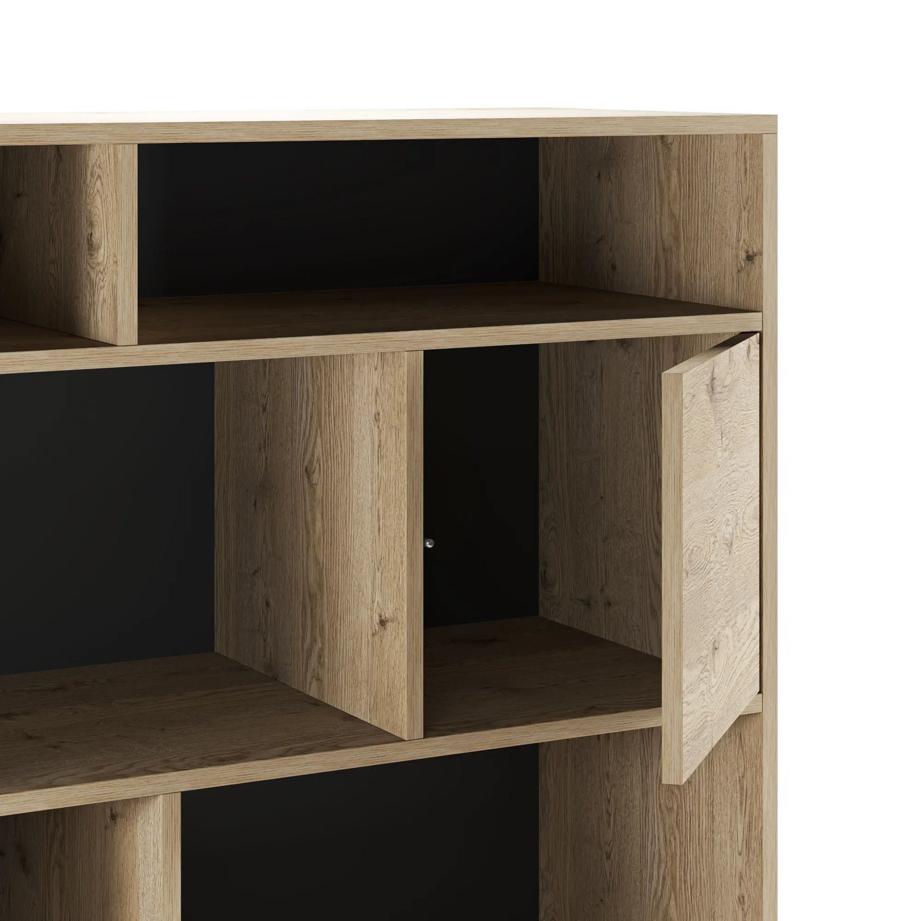 Libreria 3 ante nero e rovere Maris 90x170 cm
