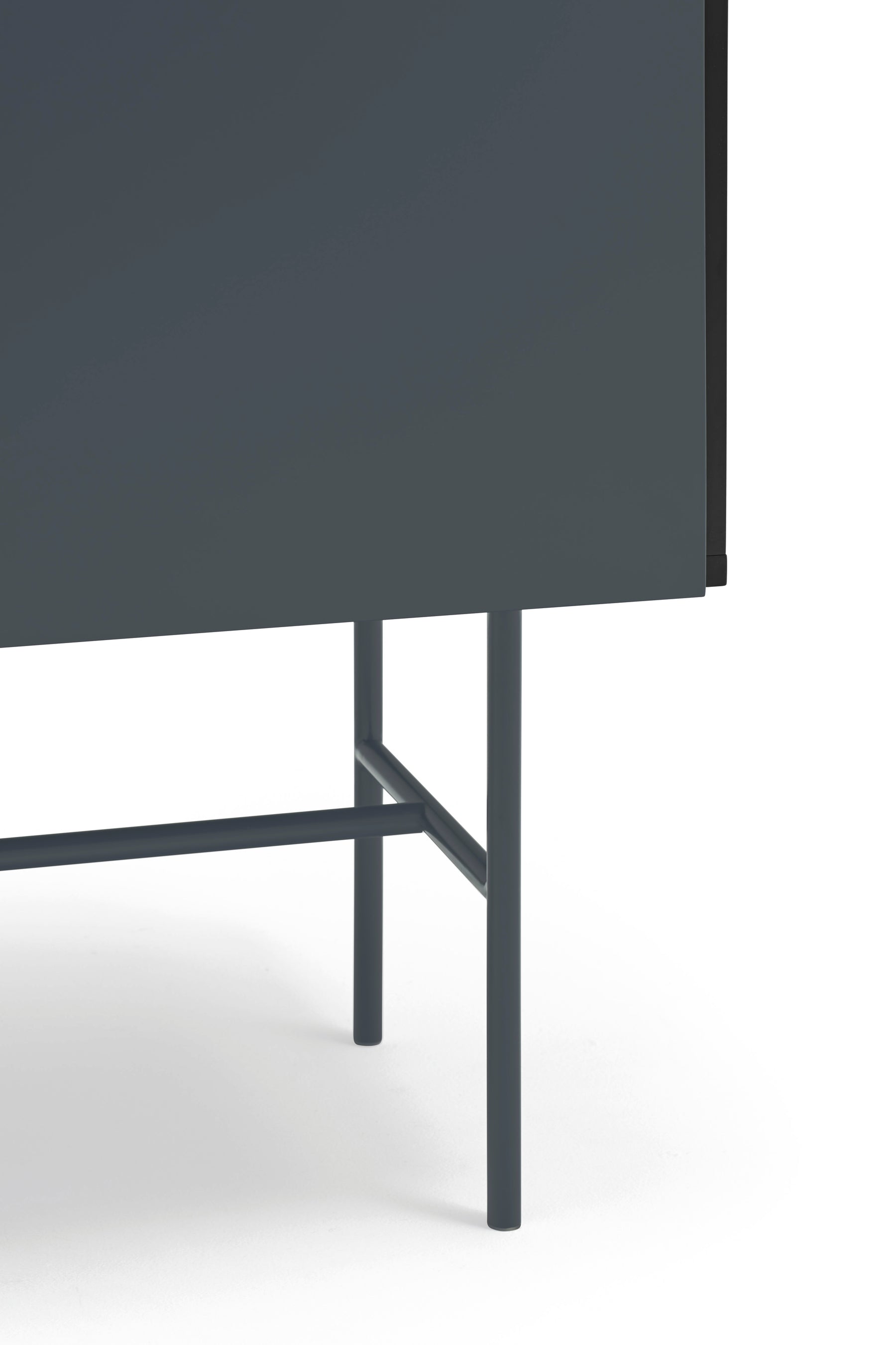 Cassettiera 3 cassetti e anta scorrevole laccata nero e grigio antracite Nube di Teulat 140x91 cm