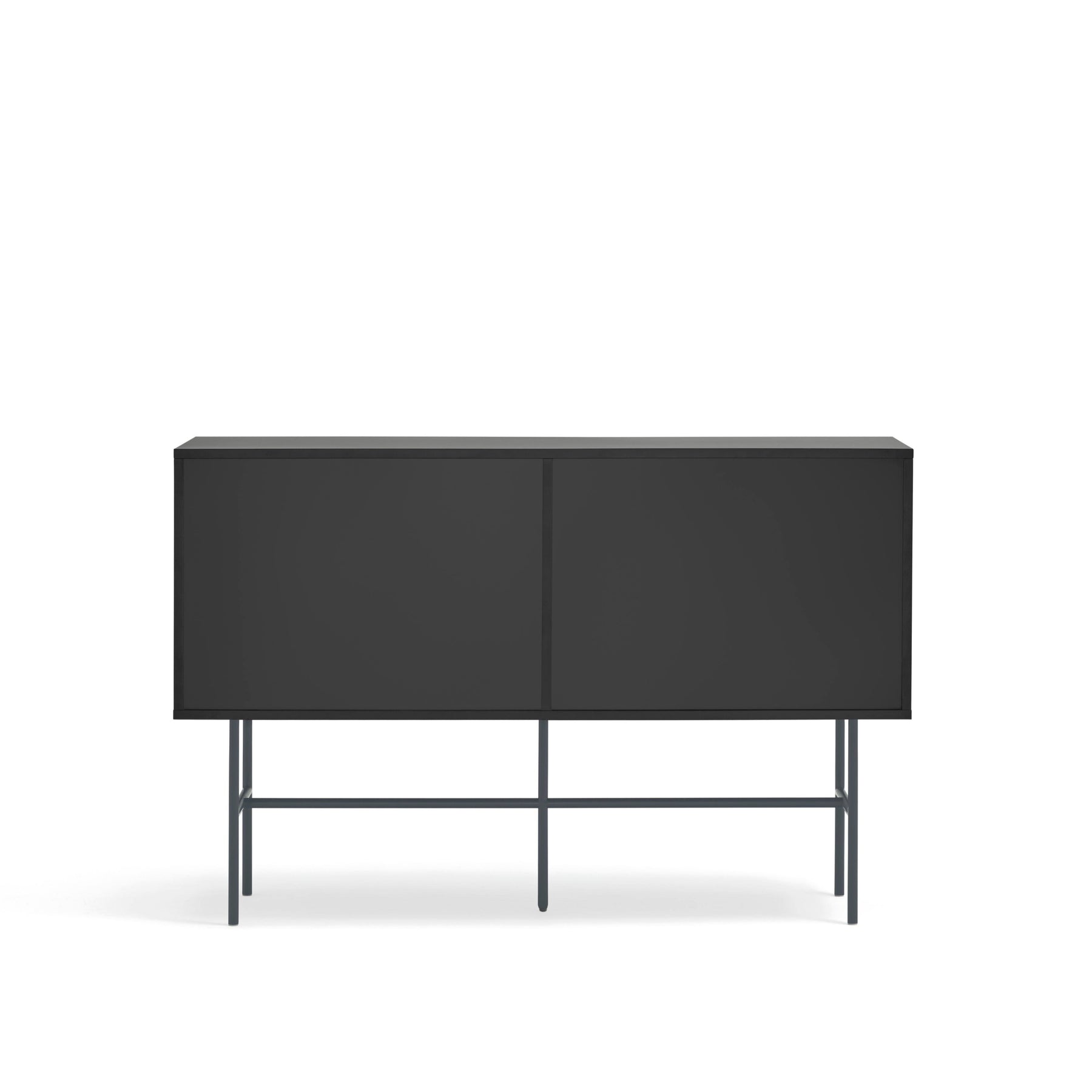 Cassettiera 3 cassetti e anta scorrevole laccata nero e grigio antracite Nube di Teulat 140x91 cm