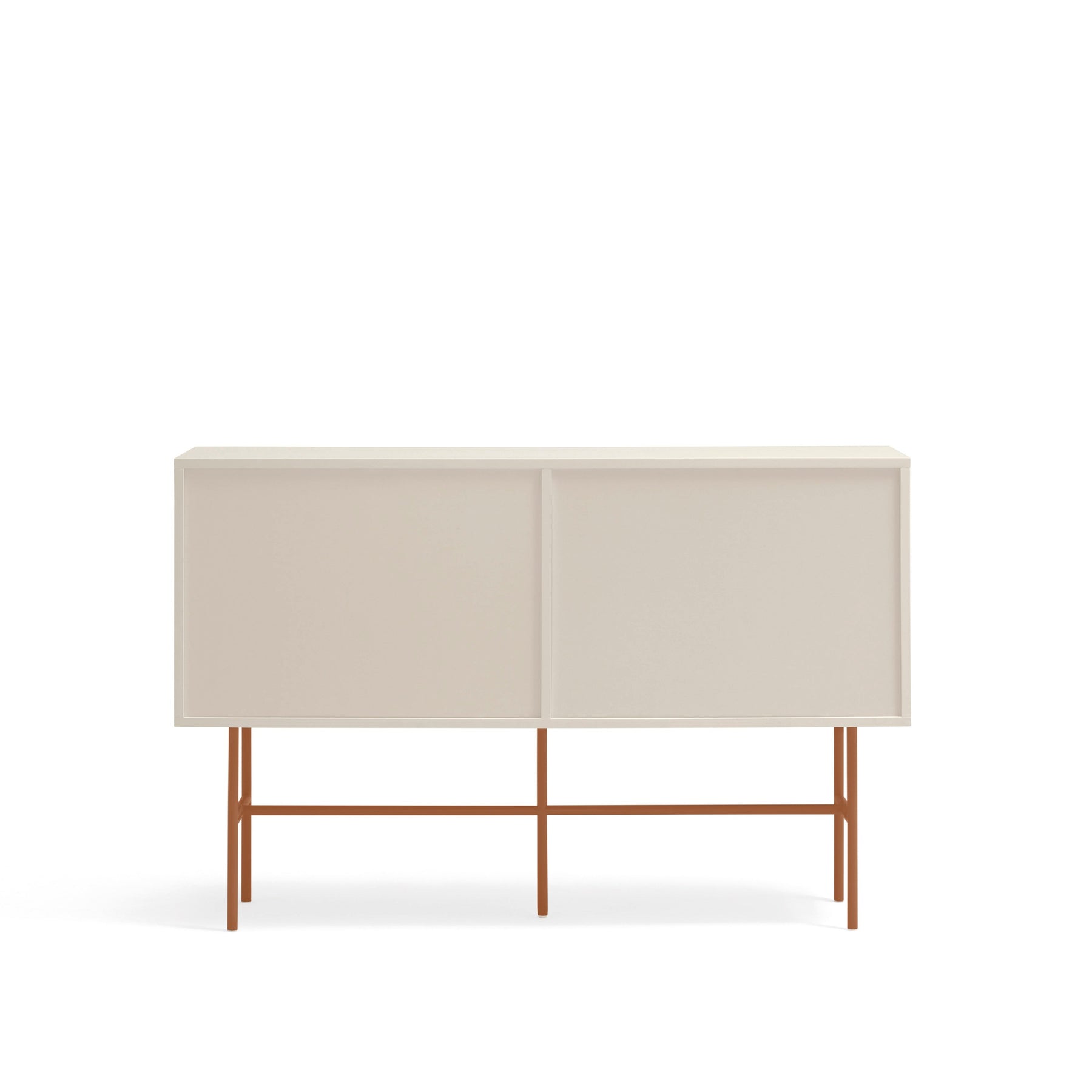 Cassettiera 3 cassetti e anta scorrevole laccata sabbia e terracotta Nube di Teulat 140x91 cm