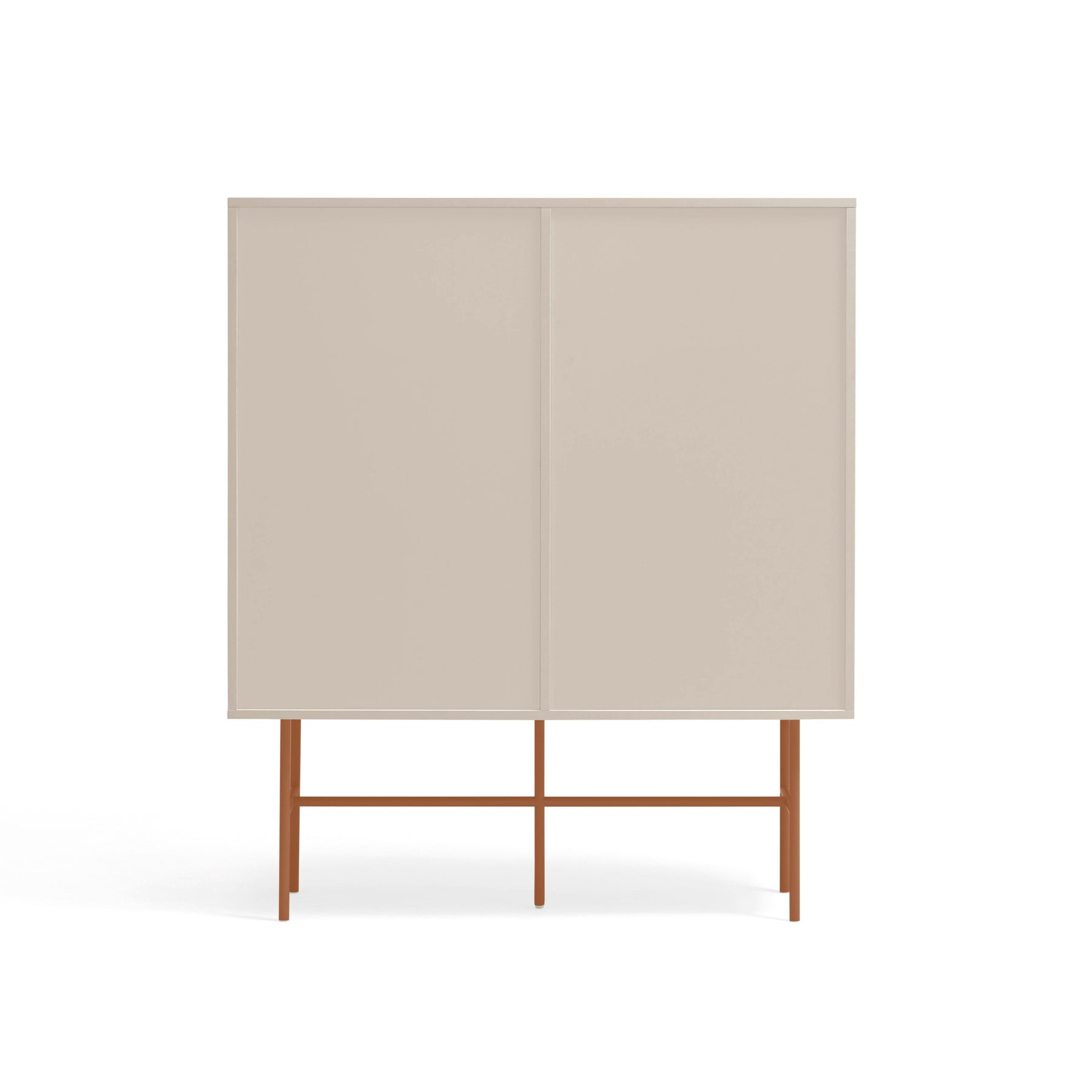 Credenza 4 cassetti con anta scorrevole e ripiani a vista sabbia e terracotta Nube di Teulat 120x140
