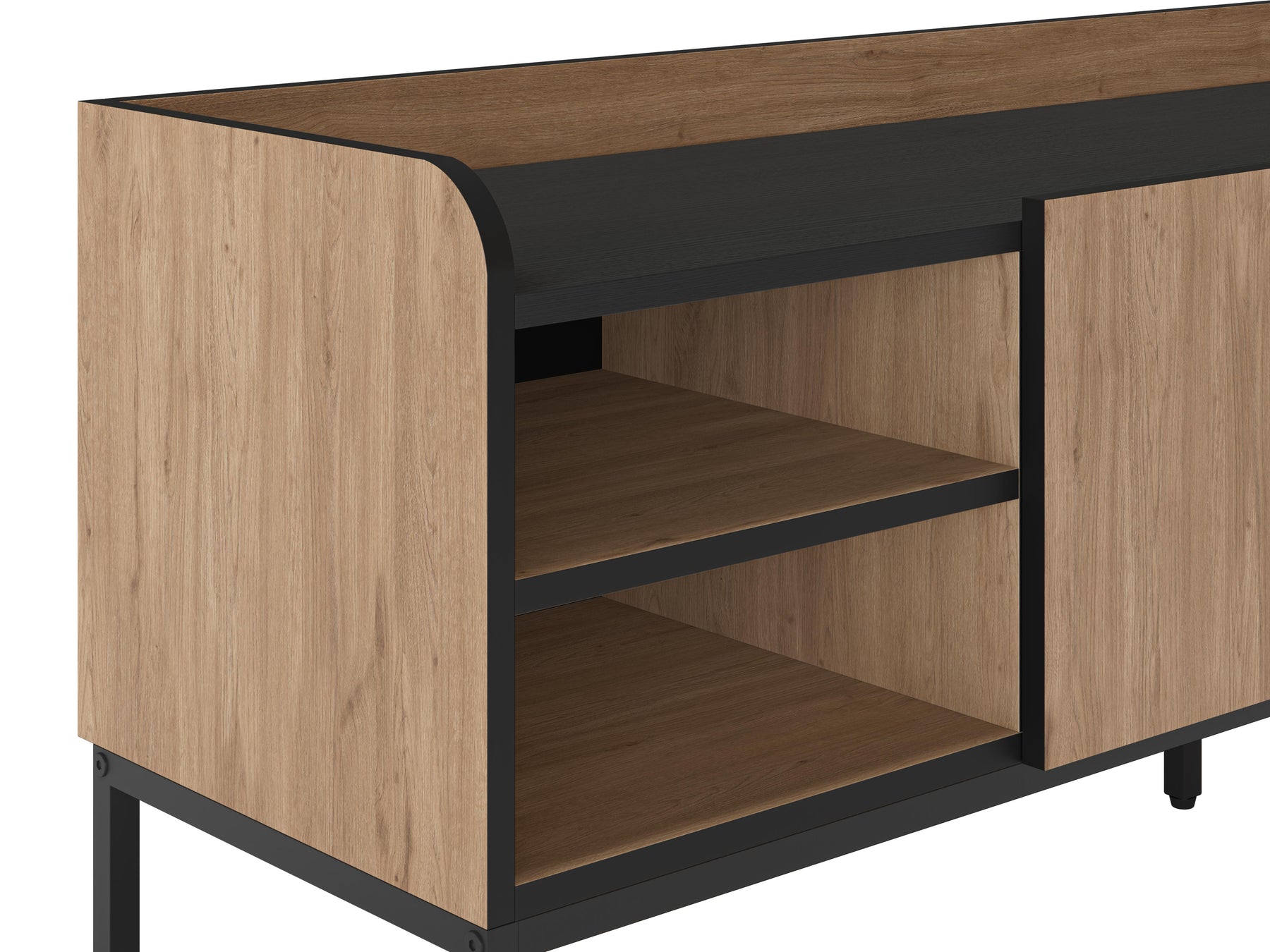 Mobile TV 3 ante con gamba in metallo Audry 160x55 cm