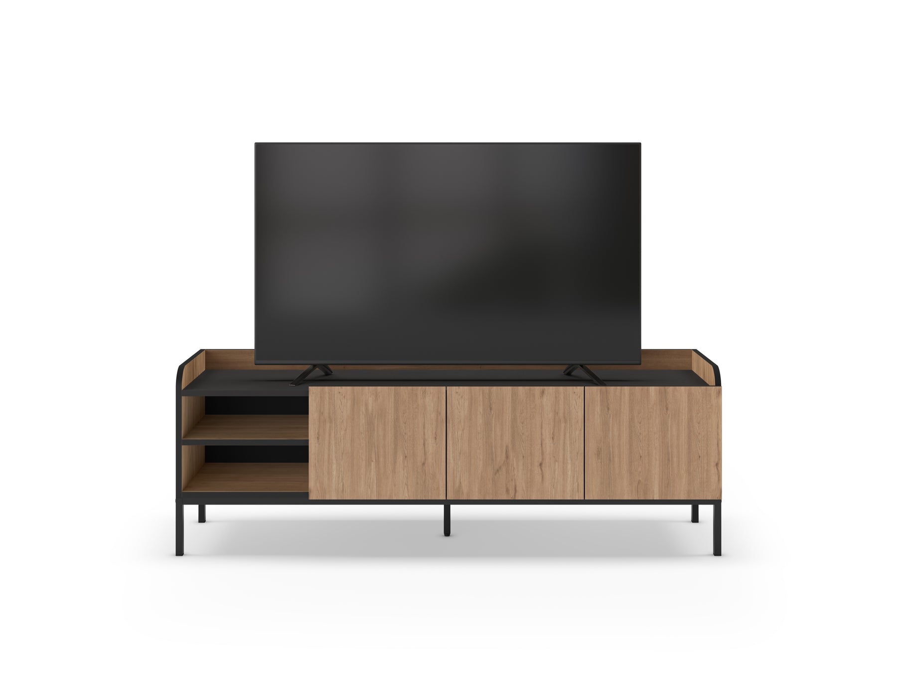 Mobile TV 3 ante con gamba in metallo Audry 160x55 cm