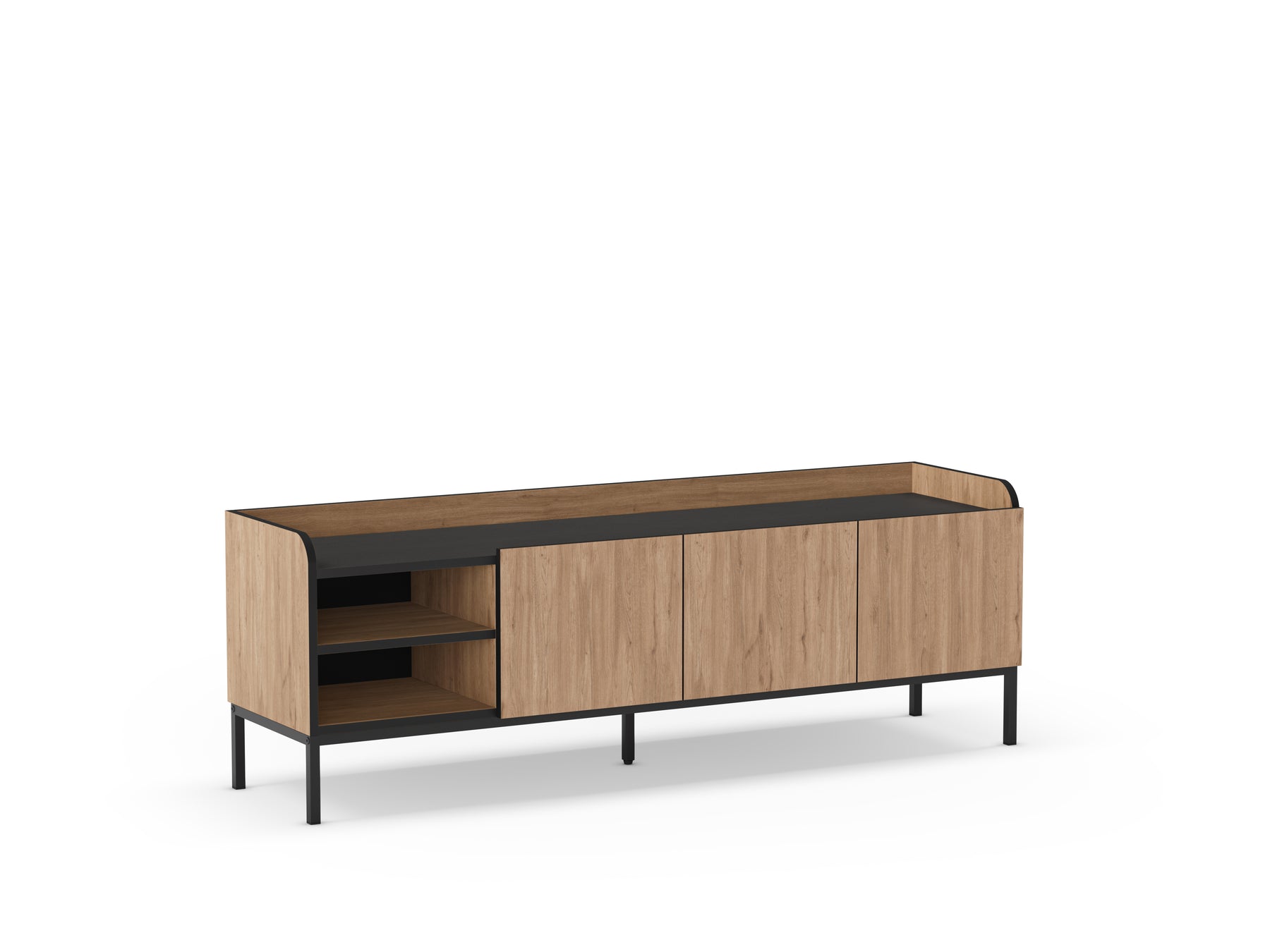 Mobile TV 3 ante con gamba in metallo Audry 160x55 cm