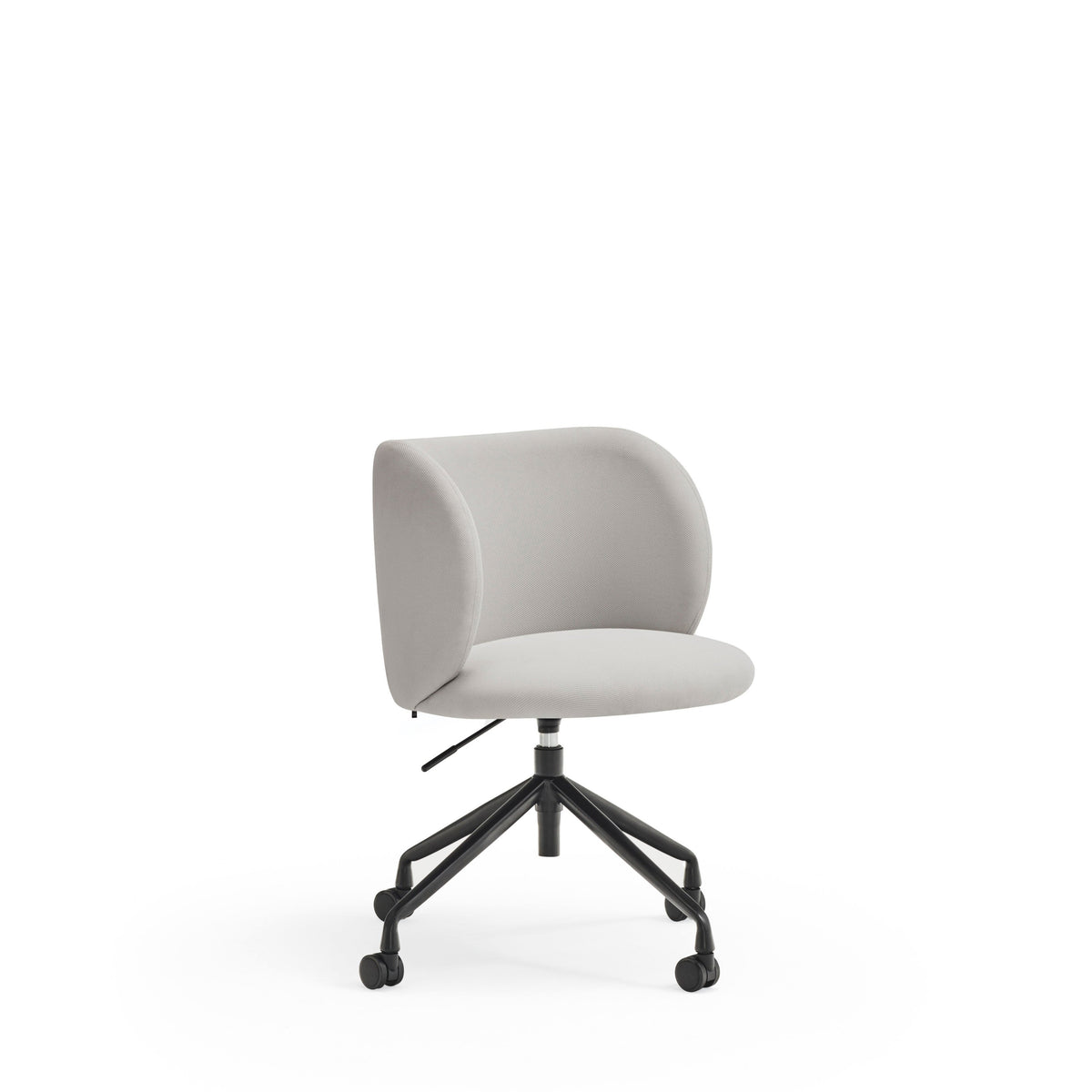 Sedia imbottita girevole con struttura in metallo su ruote Mogi di Teulat 59x53 h47 cm