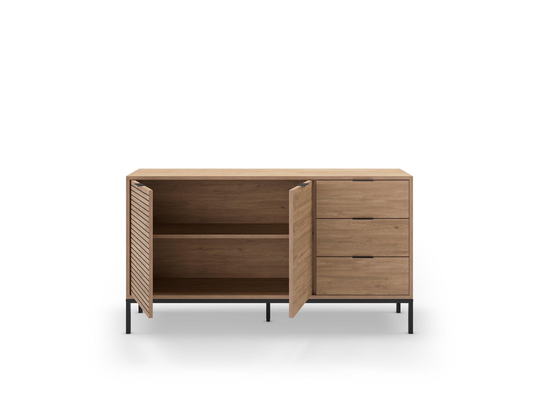 Madia 2 ante 3 cassetti rovere Ally 140x80 cm