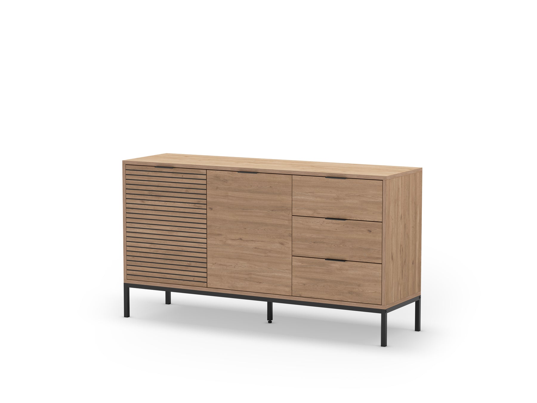 Madia 2 ante 3 cassetti rovere Ally 140x80 cm