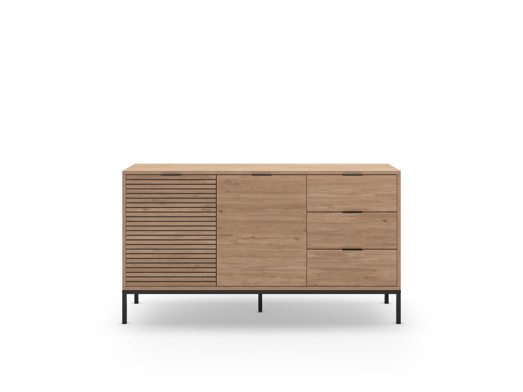 Madia 2 ante 3 cassetti rovere Ally 140x80 cm