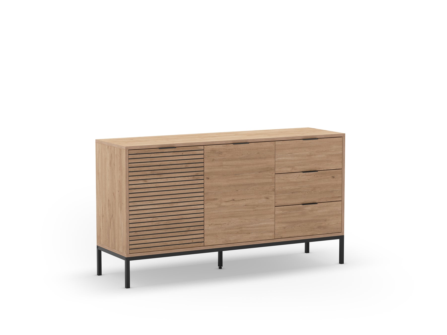 Madia 2 ante 3 cassetti rovere Ally 140x80 cm