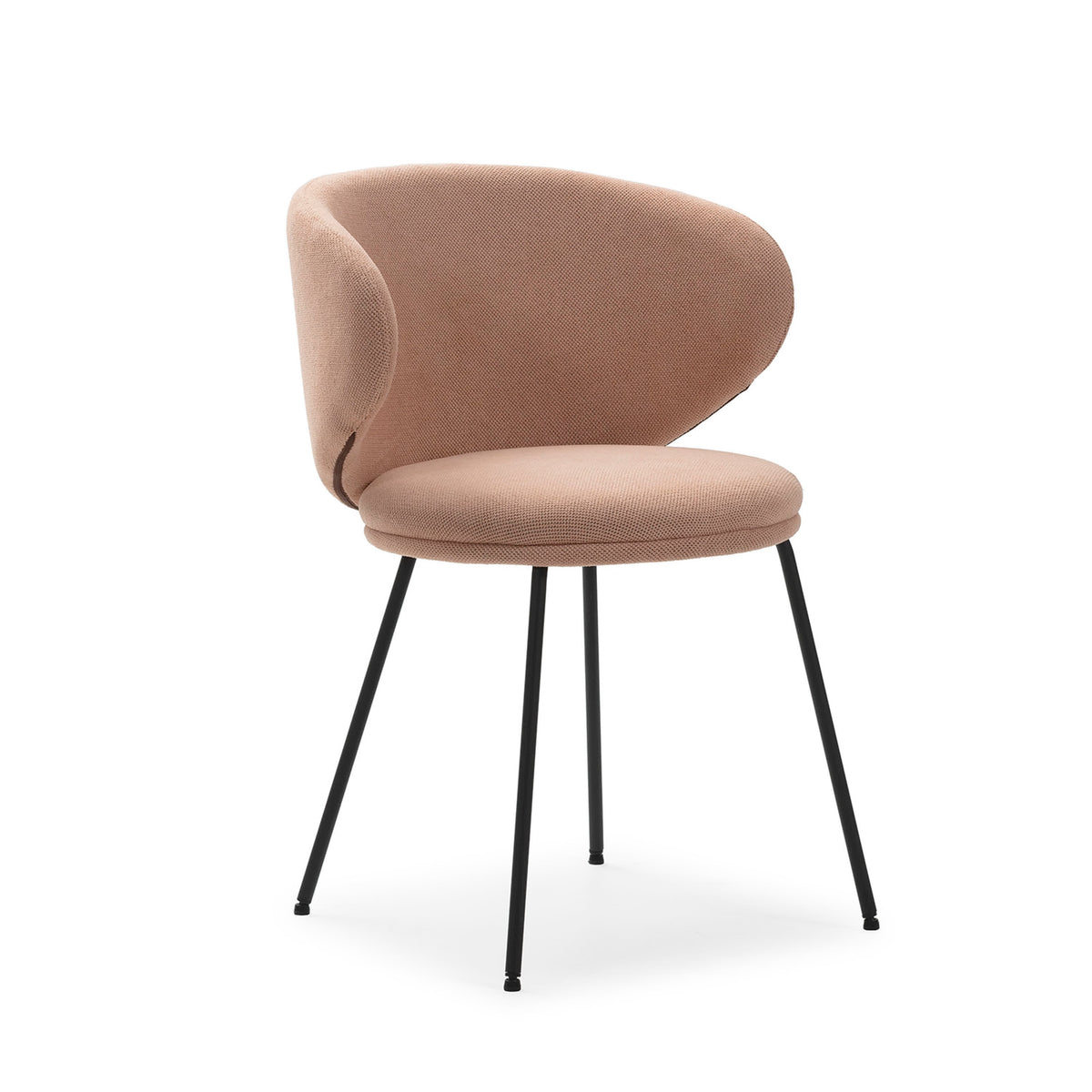 Set di 2 sedie in tessuto con gambe in metallo nero Lea 59x56 h77 cm