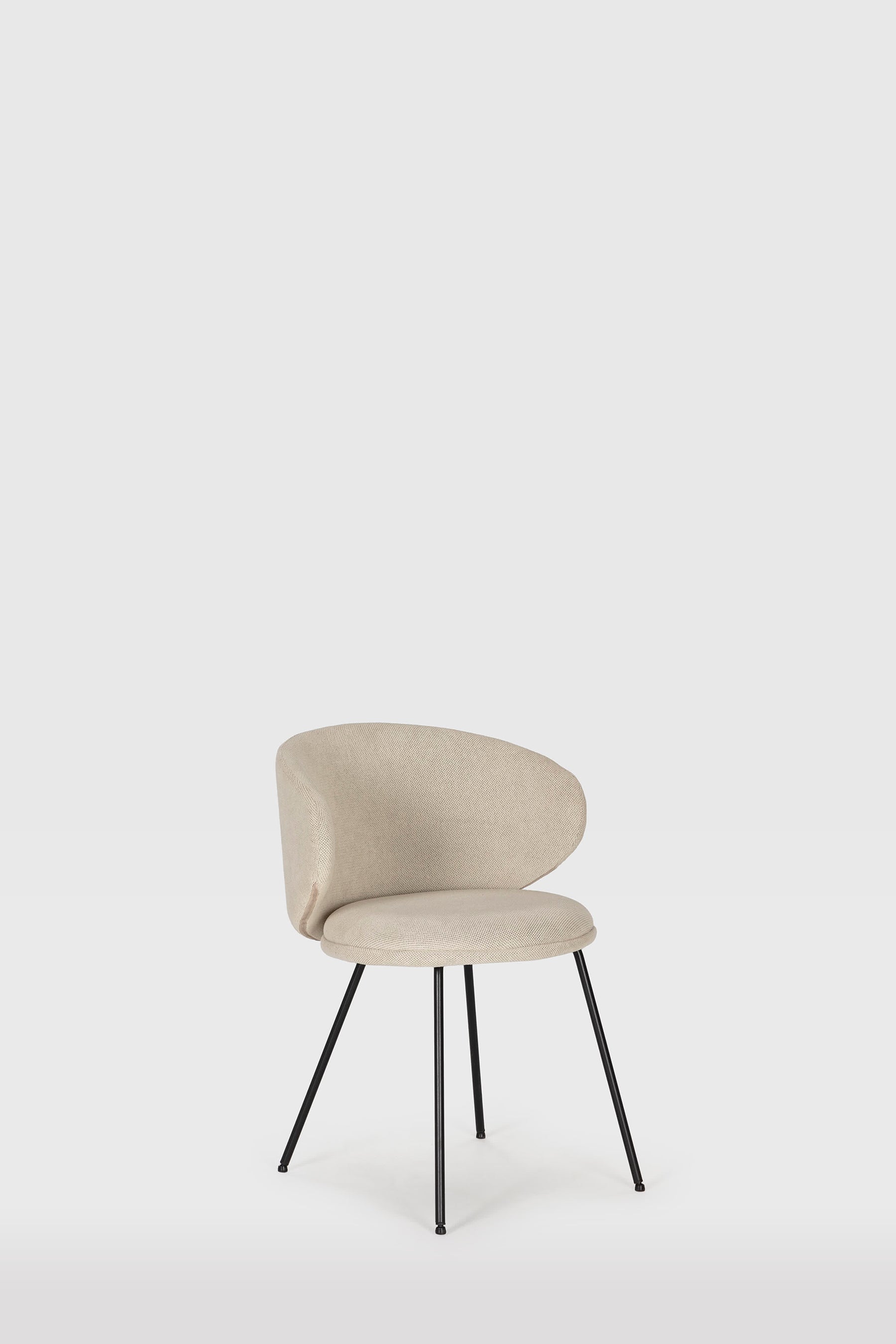 Set di 2 sedie in tessuto con gambe in metallo nero Lea 59x56 h77 cm