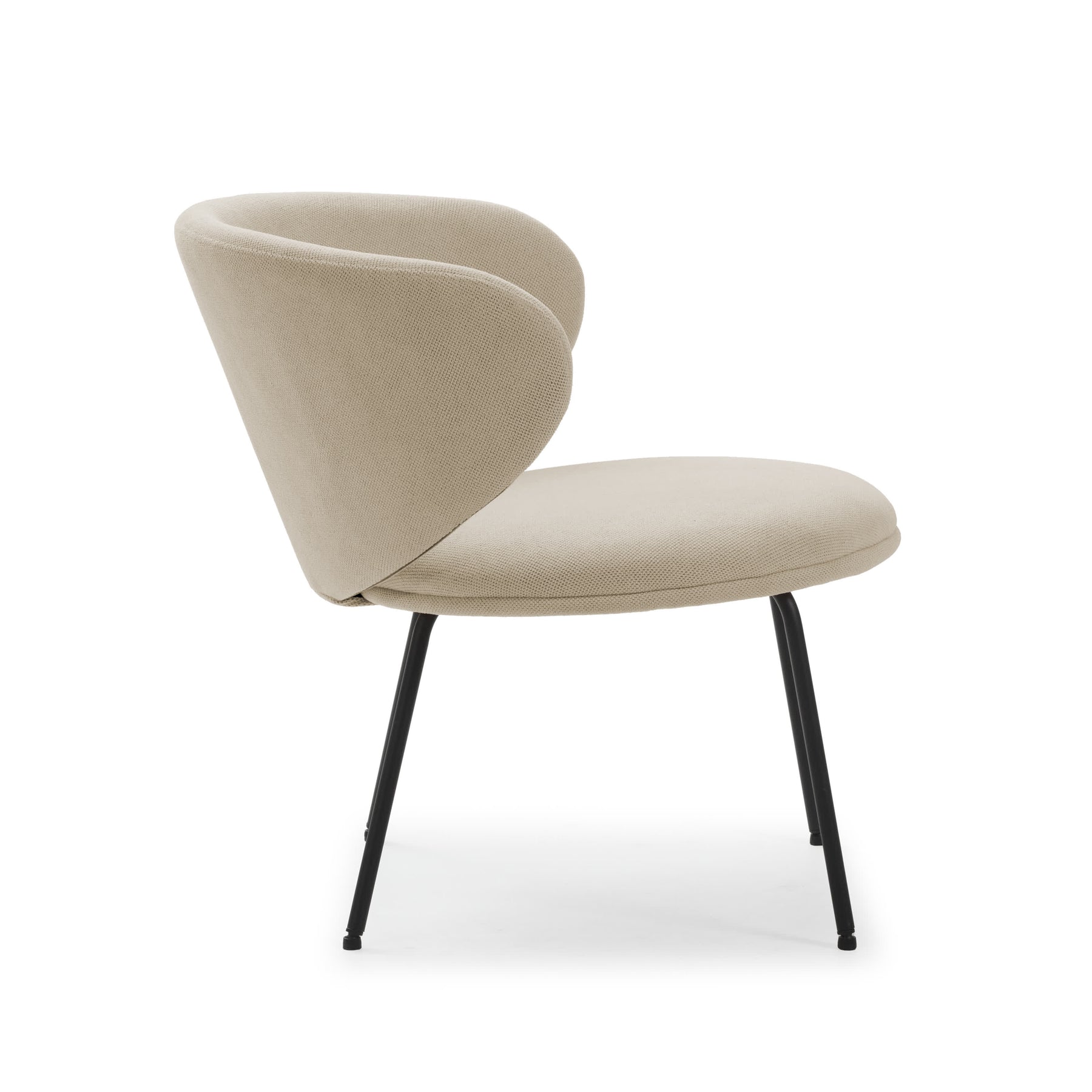 Sedia Lounge con gambe in metallo Raffaella 76x73 h77 cm