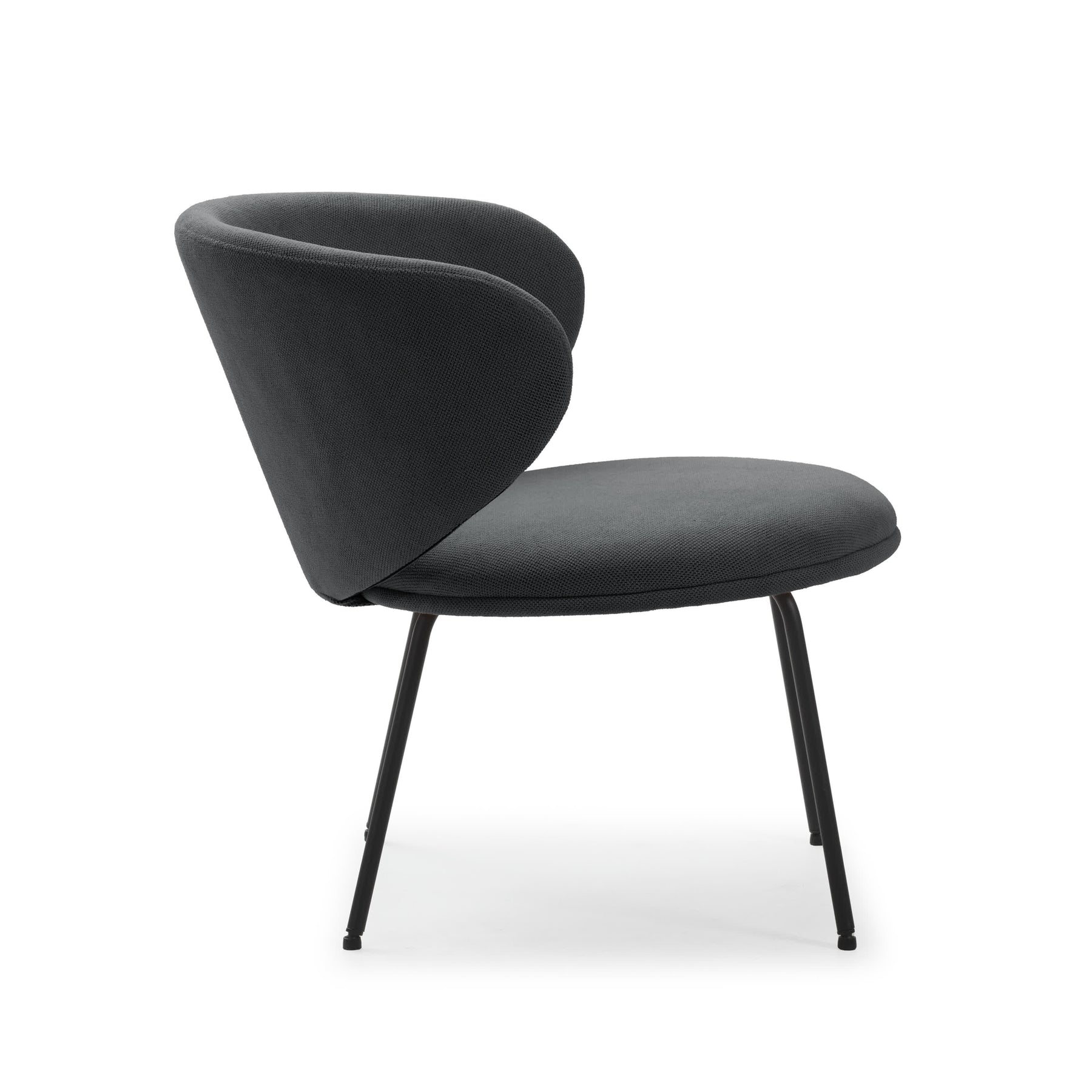 Sedia Lounge con gambe in metallo Raffaella 76x73 h77 cm