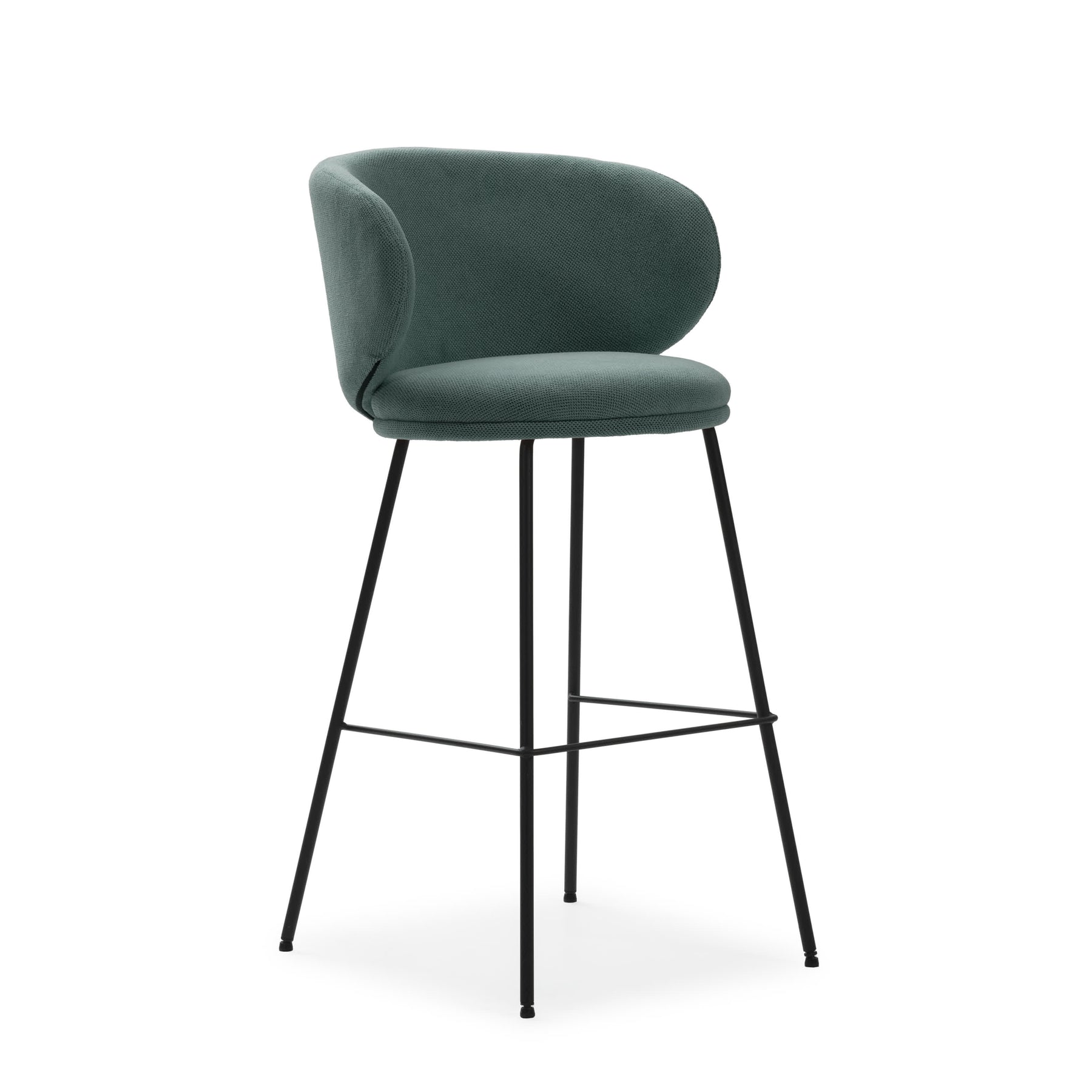 Set di 2 sgabelli in tessuto con gambe lunghe in metallo Raisa 54x51 h88 cm