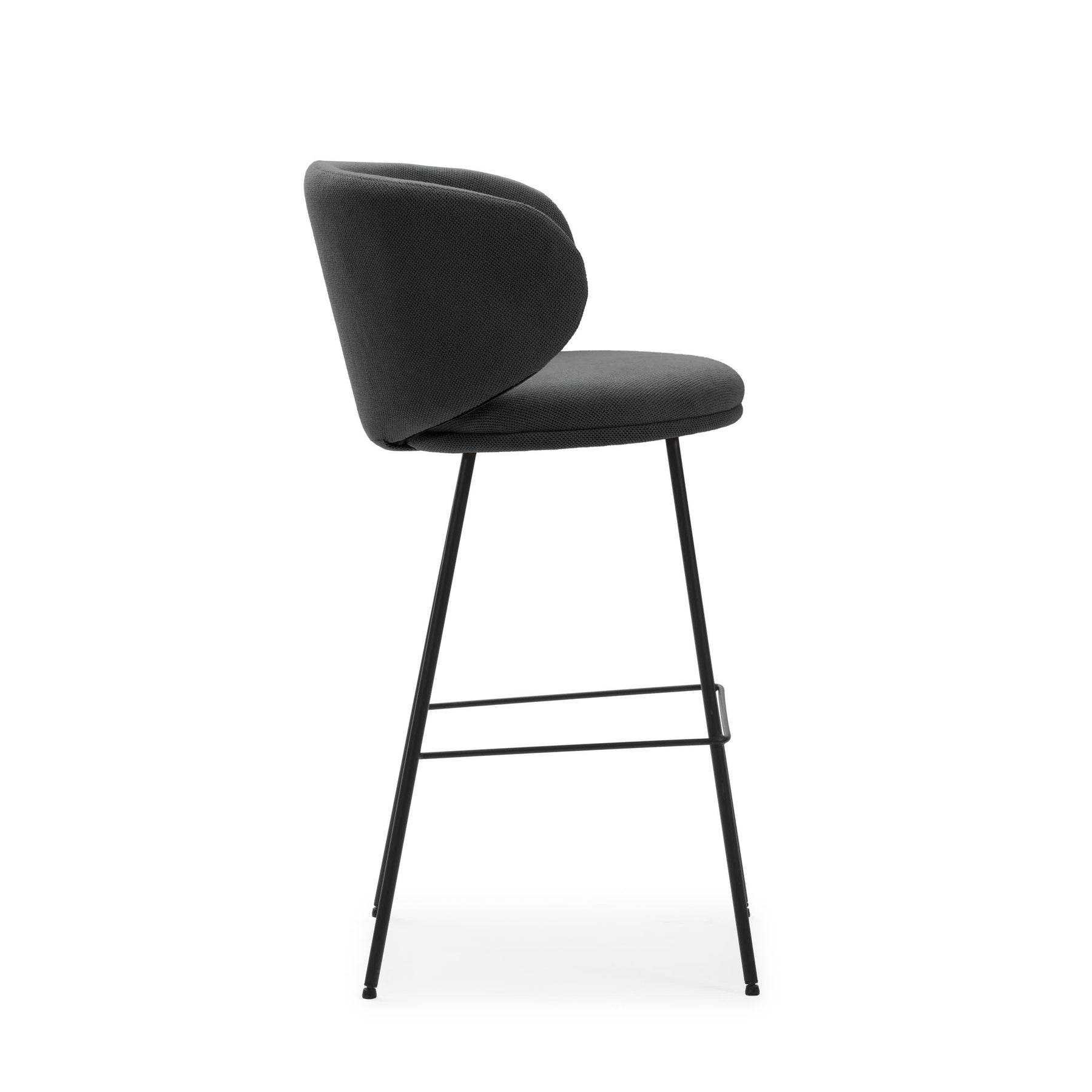 Set di 2 sgabelli in tessuto con gambe lunghe in metallo Raisa 54x51 h88 cm