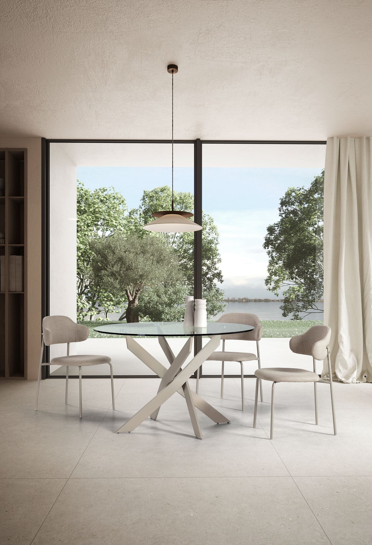 Tavolo rotondo in vetro Fyra 120x76 cm