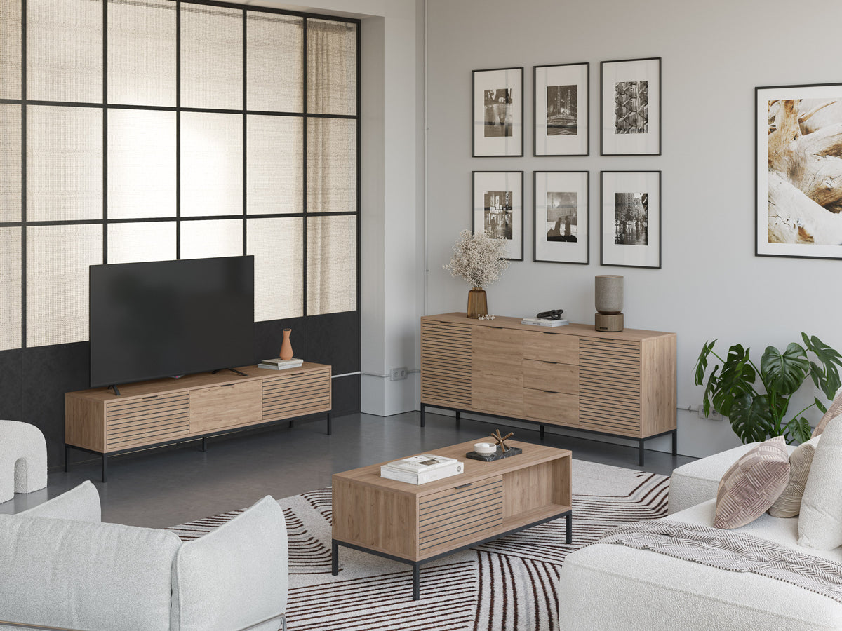 Tavolino basso rovere Ally 110x45 cm