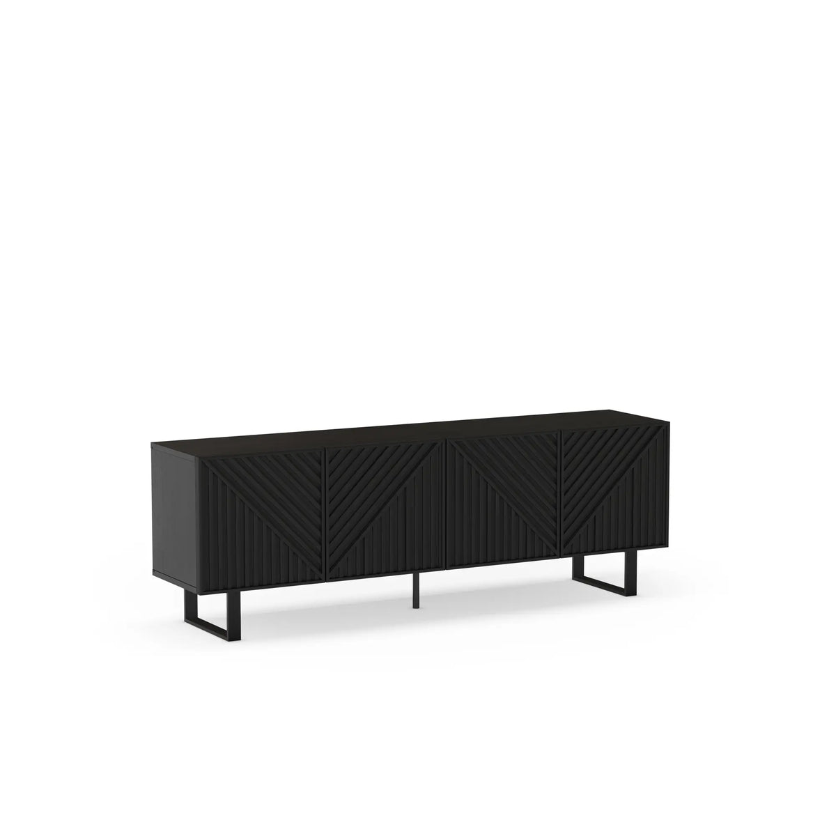 Mobile TV 4 ante nero Petra 161x55 cm