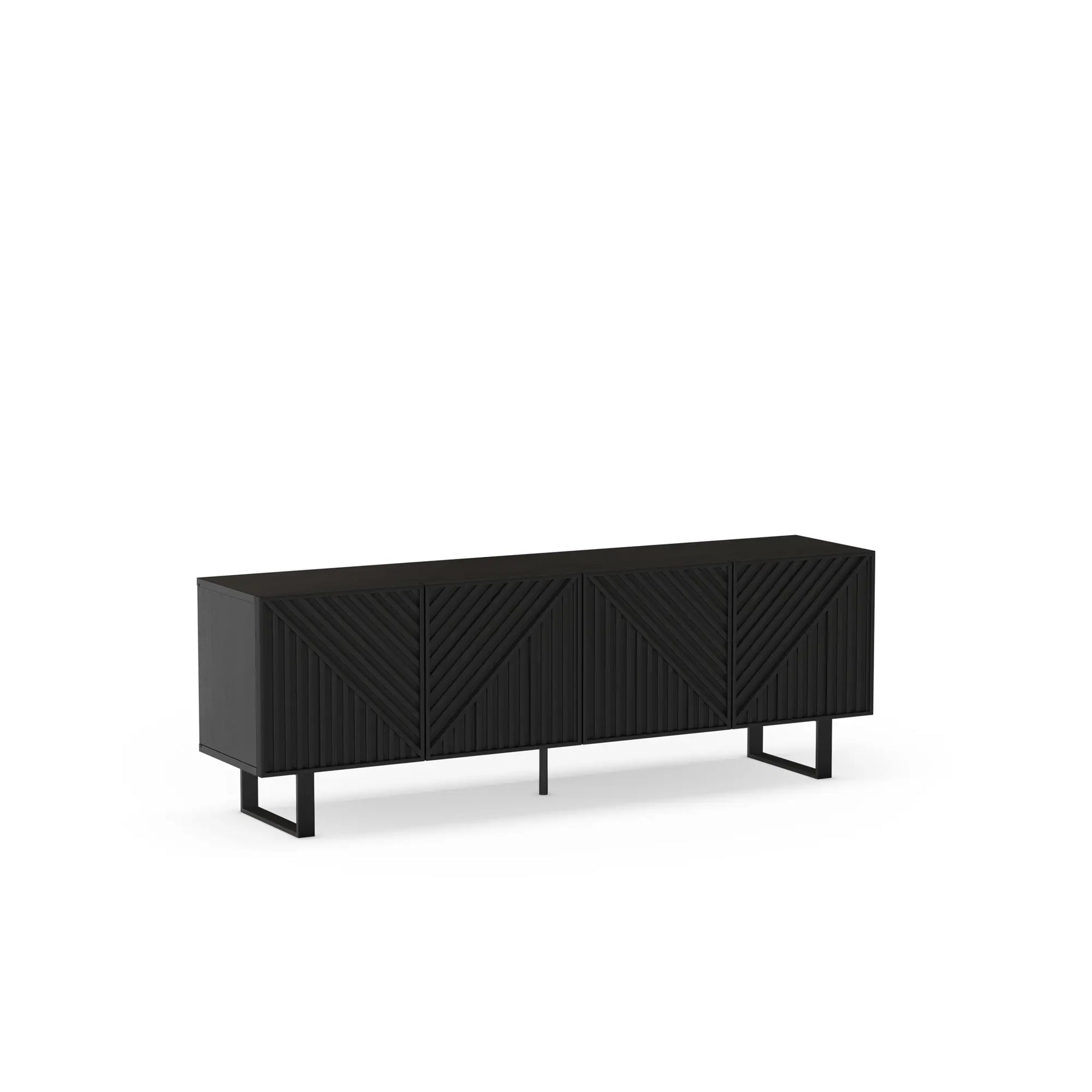 Mobile TV 4 ante nero Petra 161x55 cm