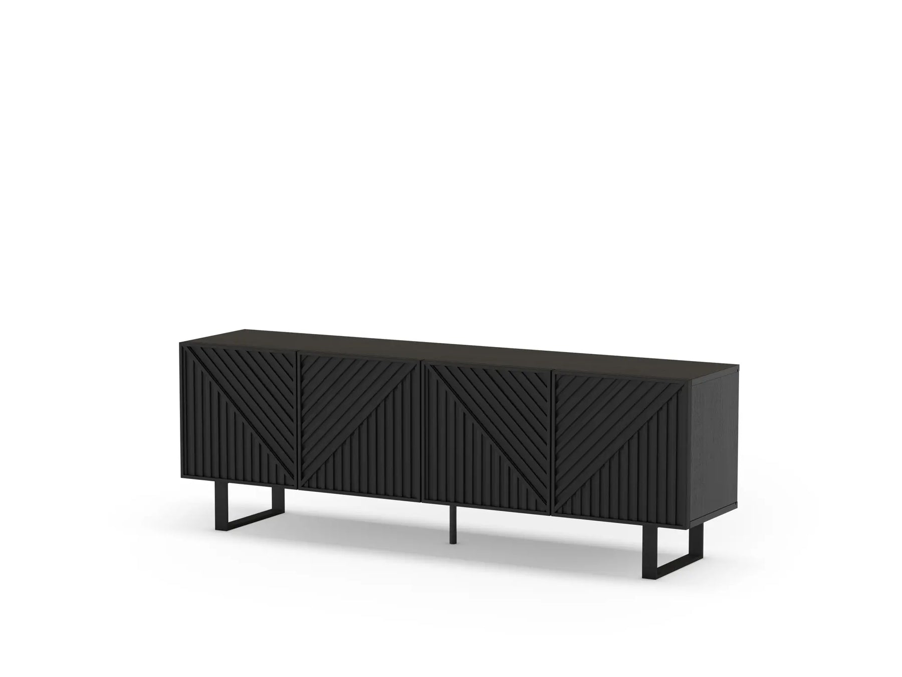 Mobile TV 4 ante nero Petra 161x55 cm