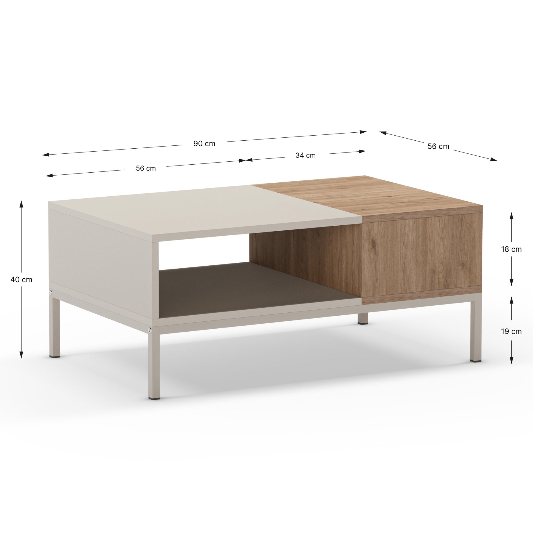 Tavolino Nalia 90x40 cm