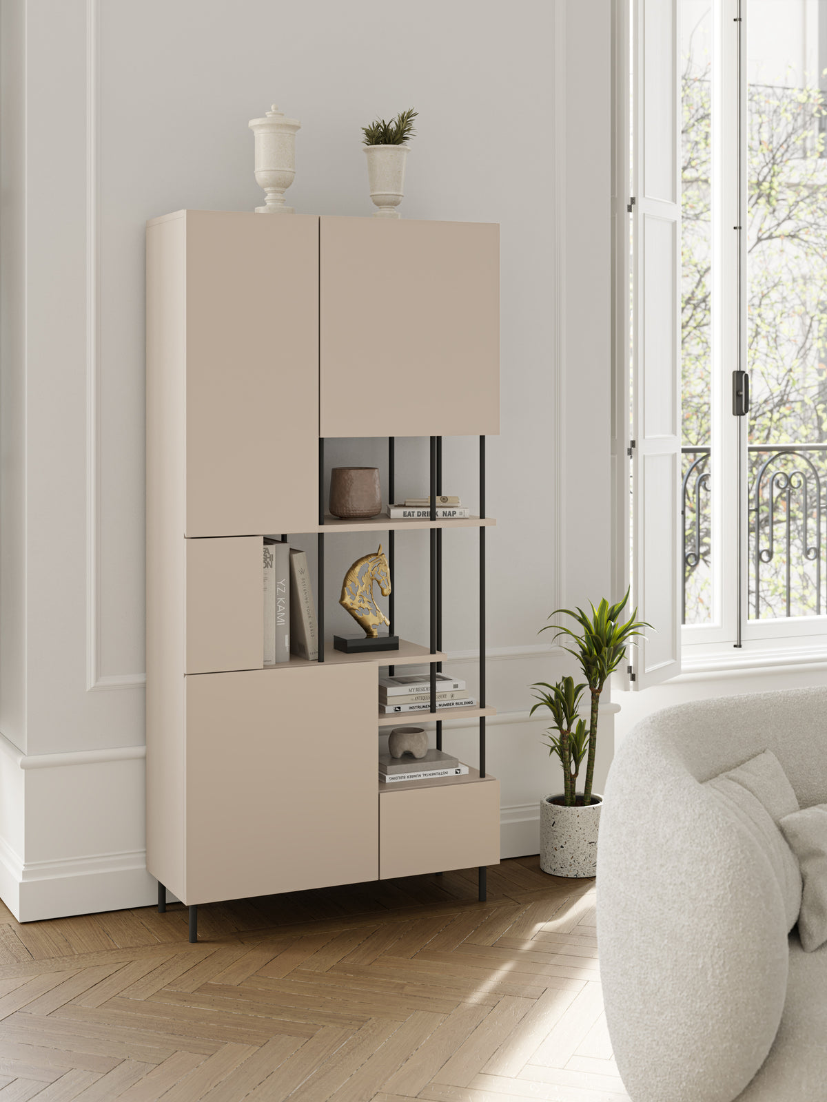 Libreria 5 ante Perla 84x175 cm