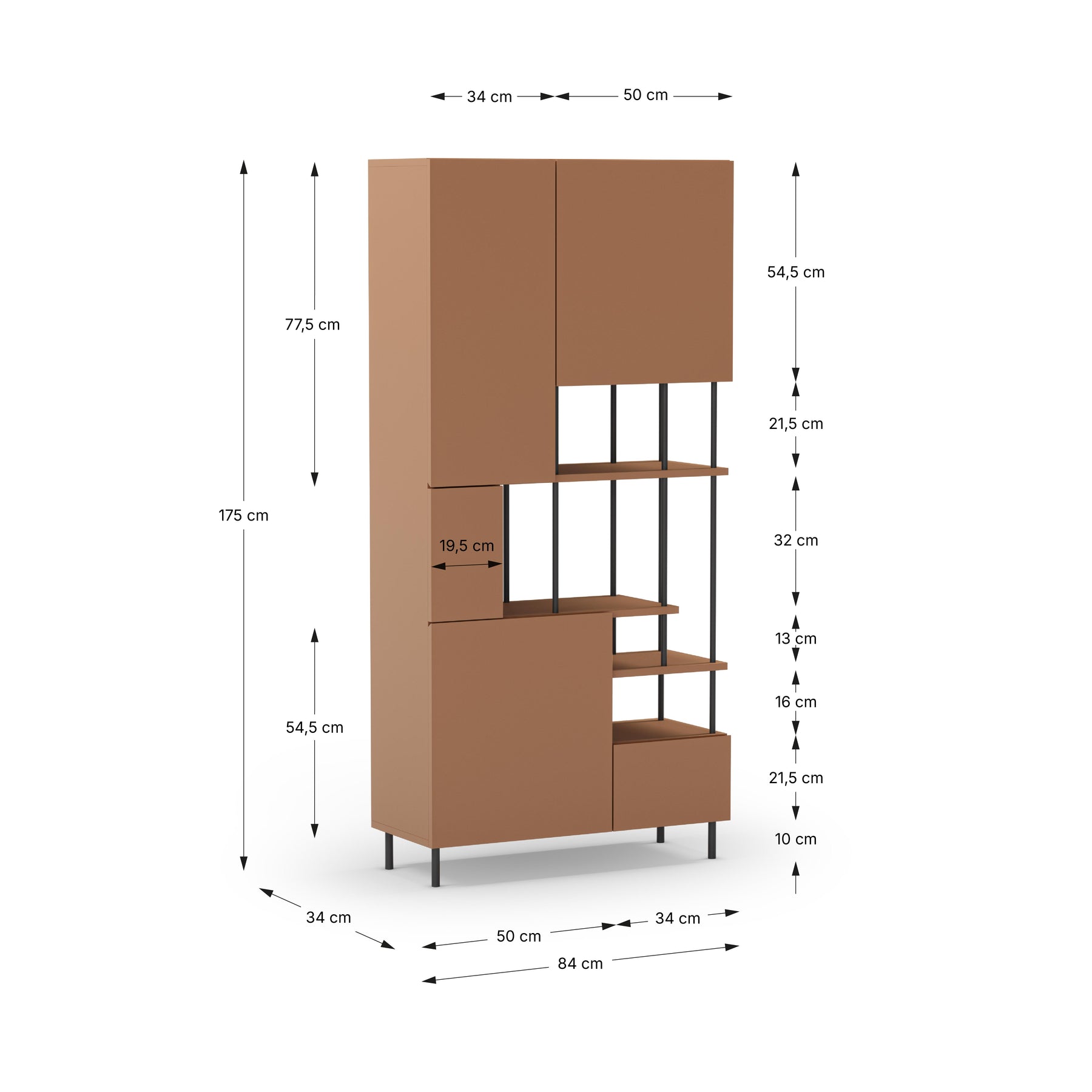 Libreria 5 ante Perla 84x175 cm
