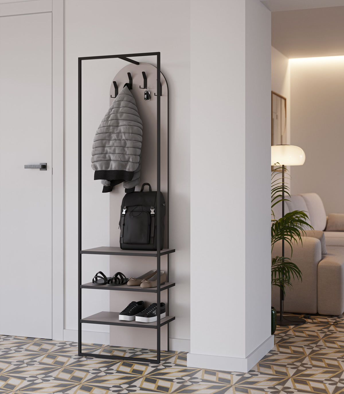 Appendiabiti con scarpiera integrata Myra 31x180 cm