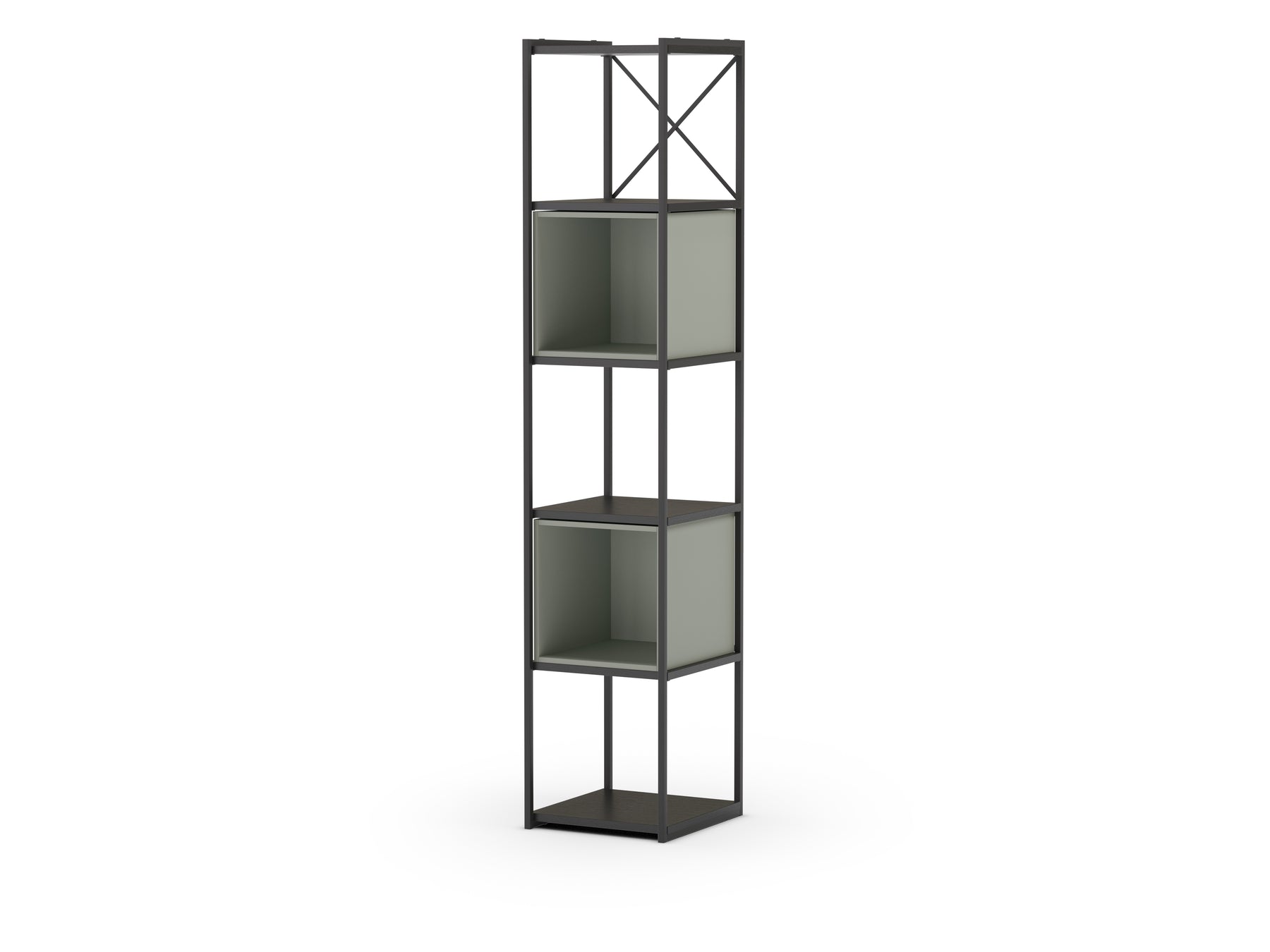 Libreria in metallo nero Anika 36x179 cm