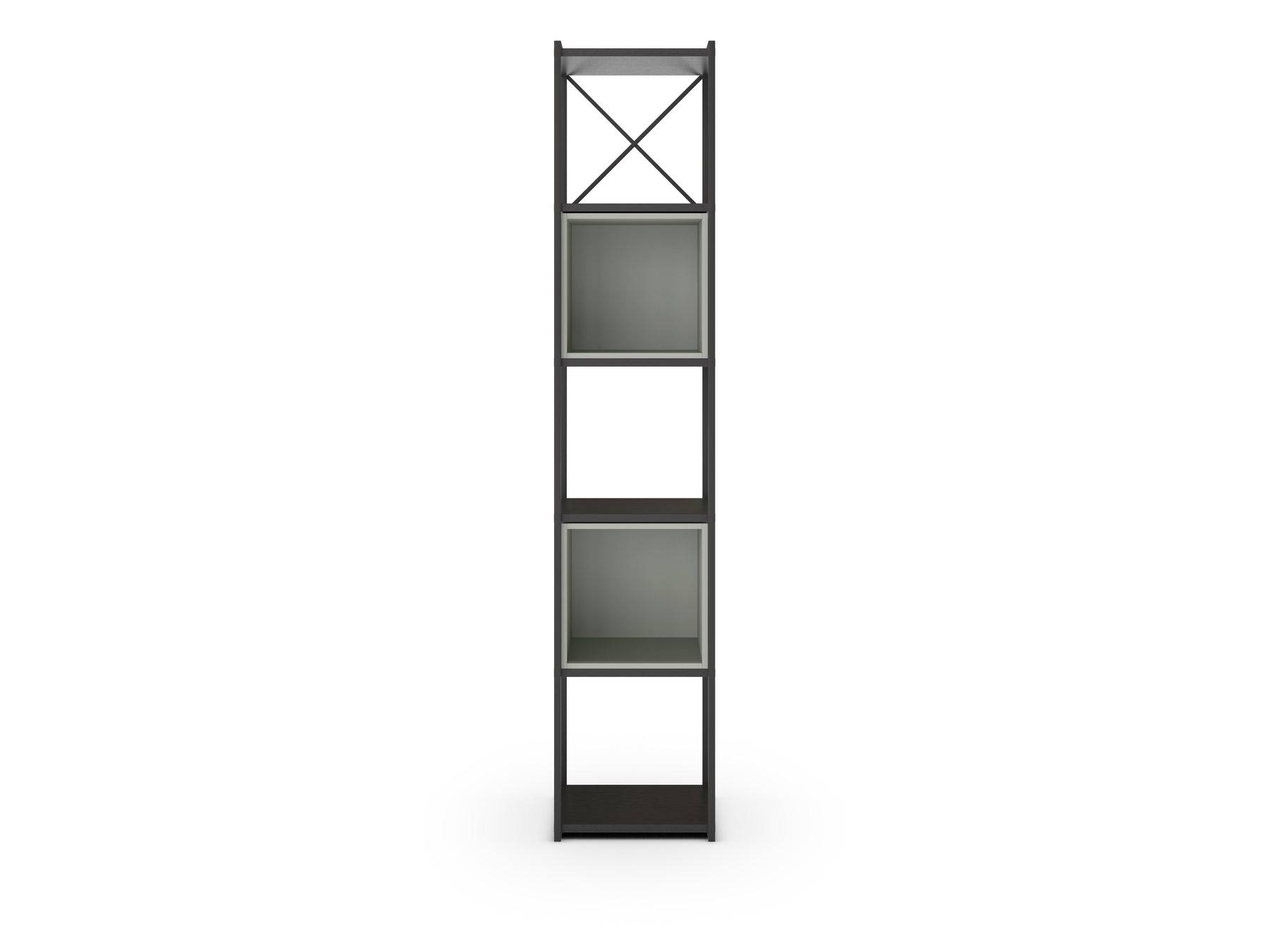 Libreria in metallo nero Anika 36x179 cm