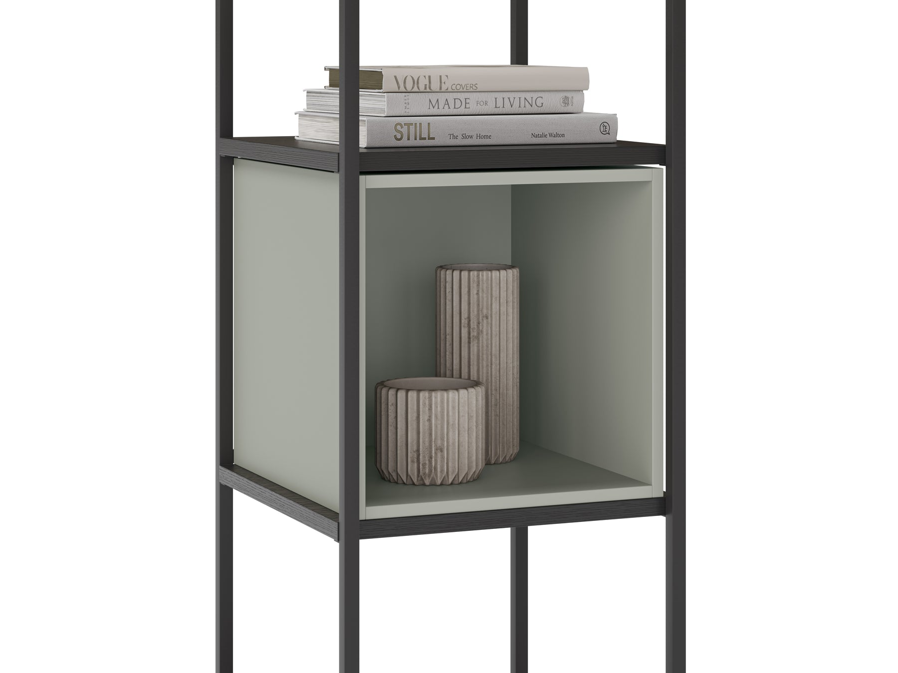 Libreria in metallo nero Anika 36x179 cm