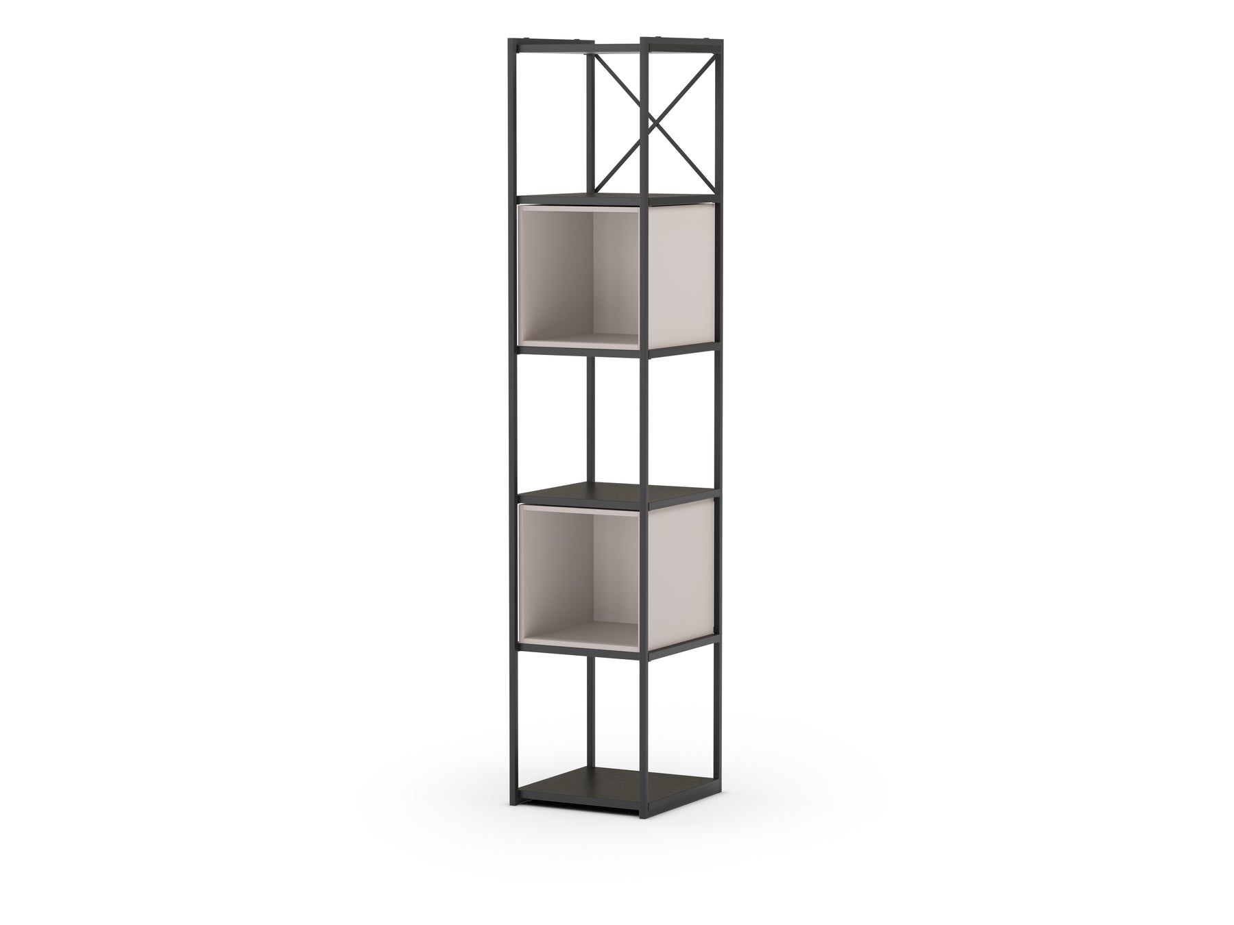 Libreria in metallo nero Anika 36x179 cm