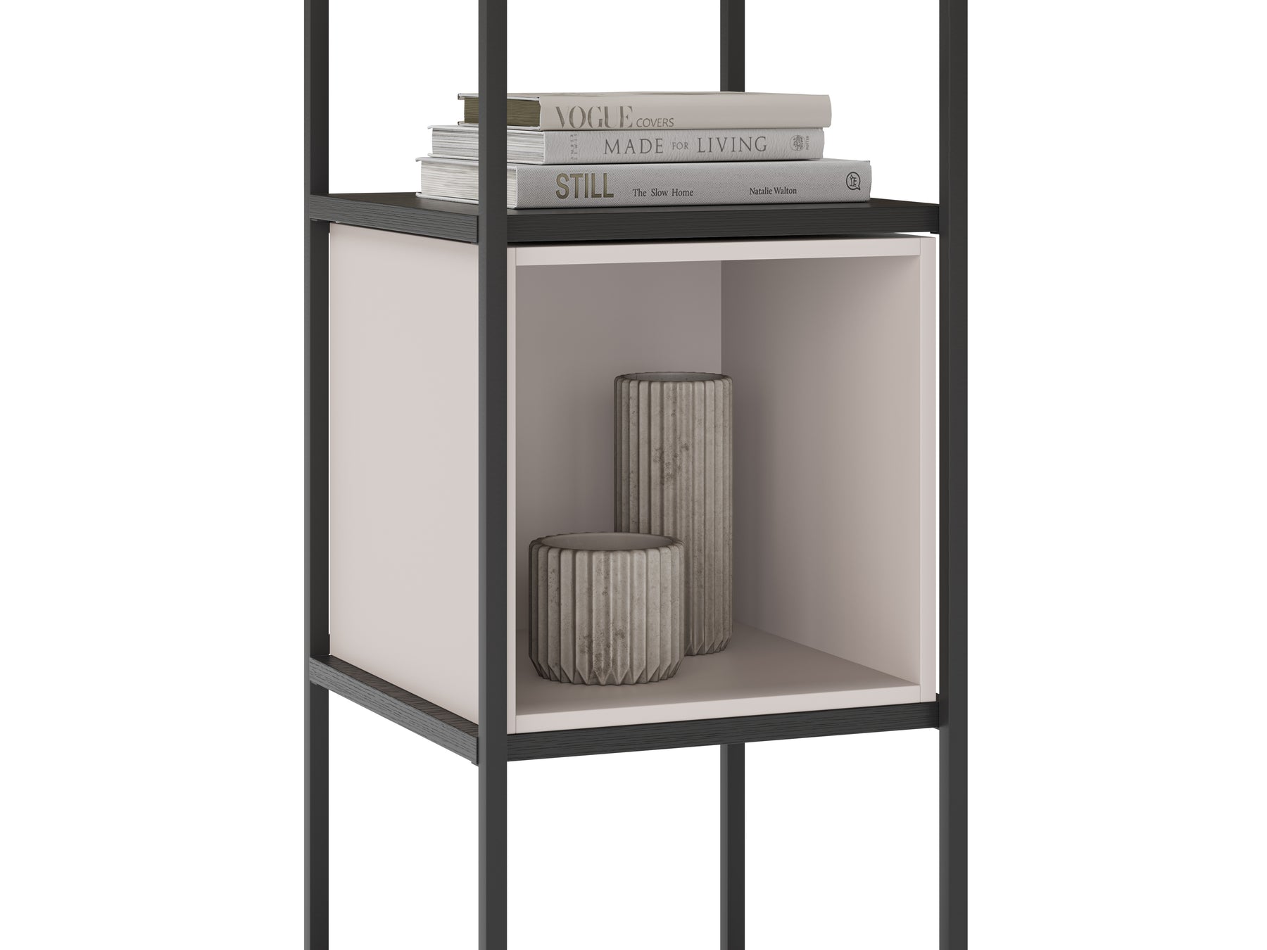 Libreria in metallo nero Anika 36x179 cm