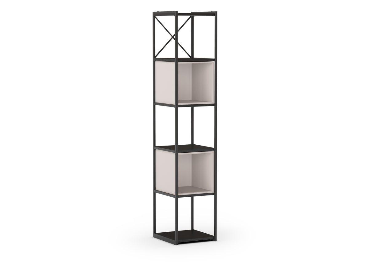 Libreria in metallo nero Anika 36x179 cm