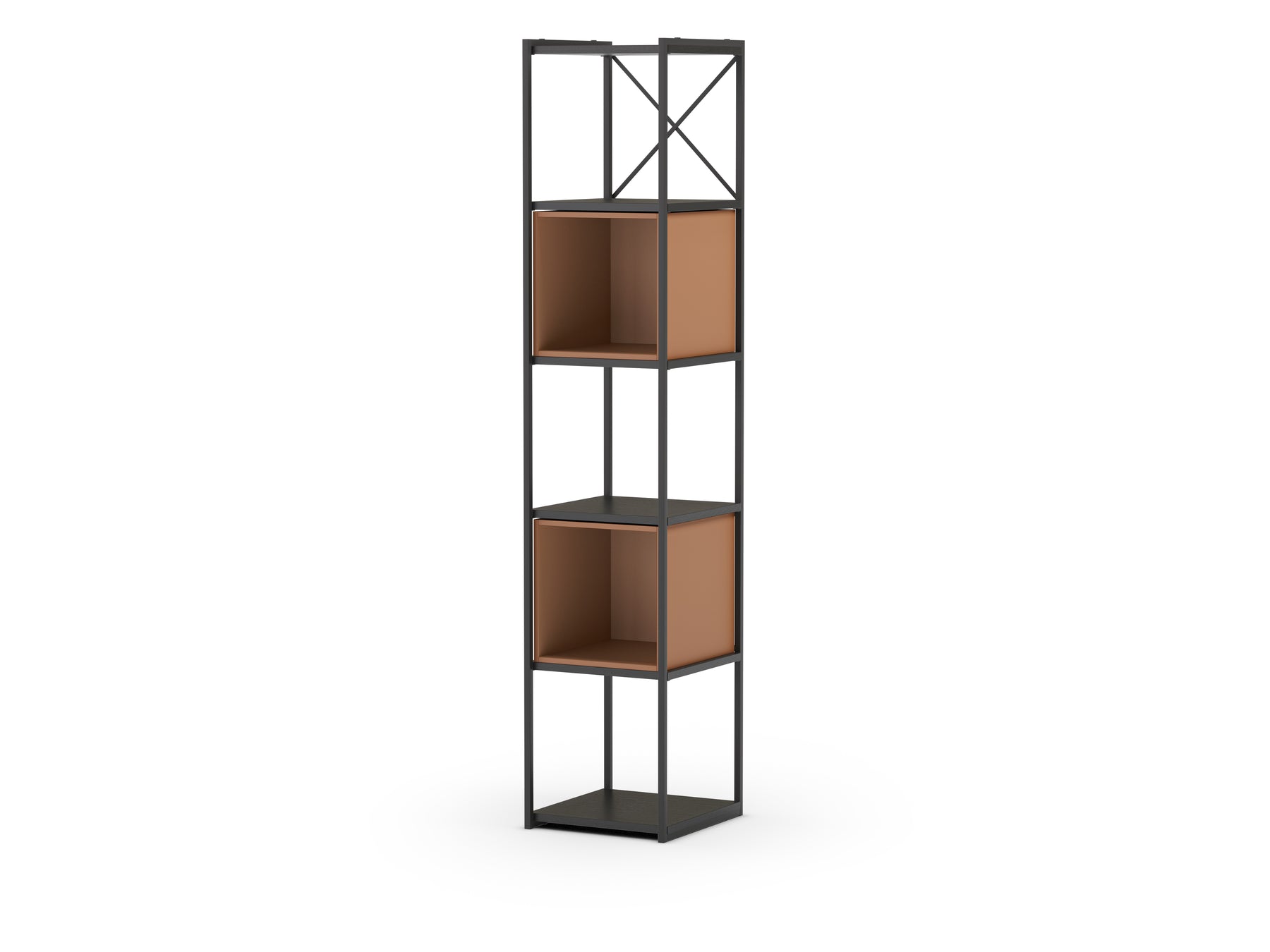 Libreria in metallo nero Anika 36x179 cm