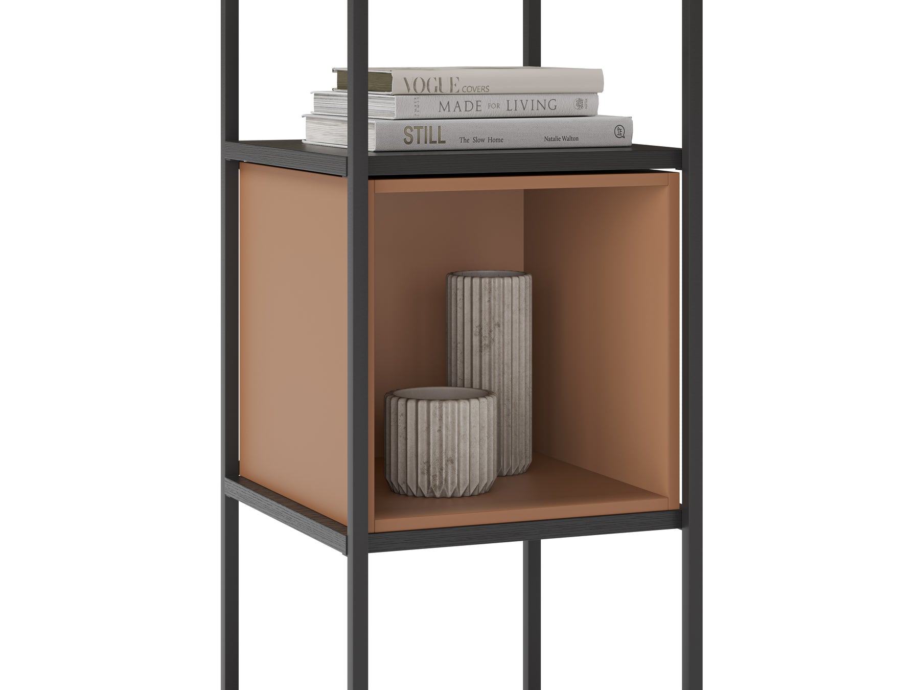 Libreria in metallo nero Anika 36x179 cm