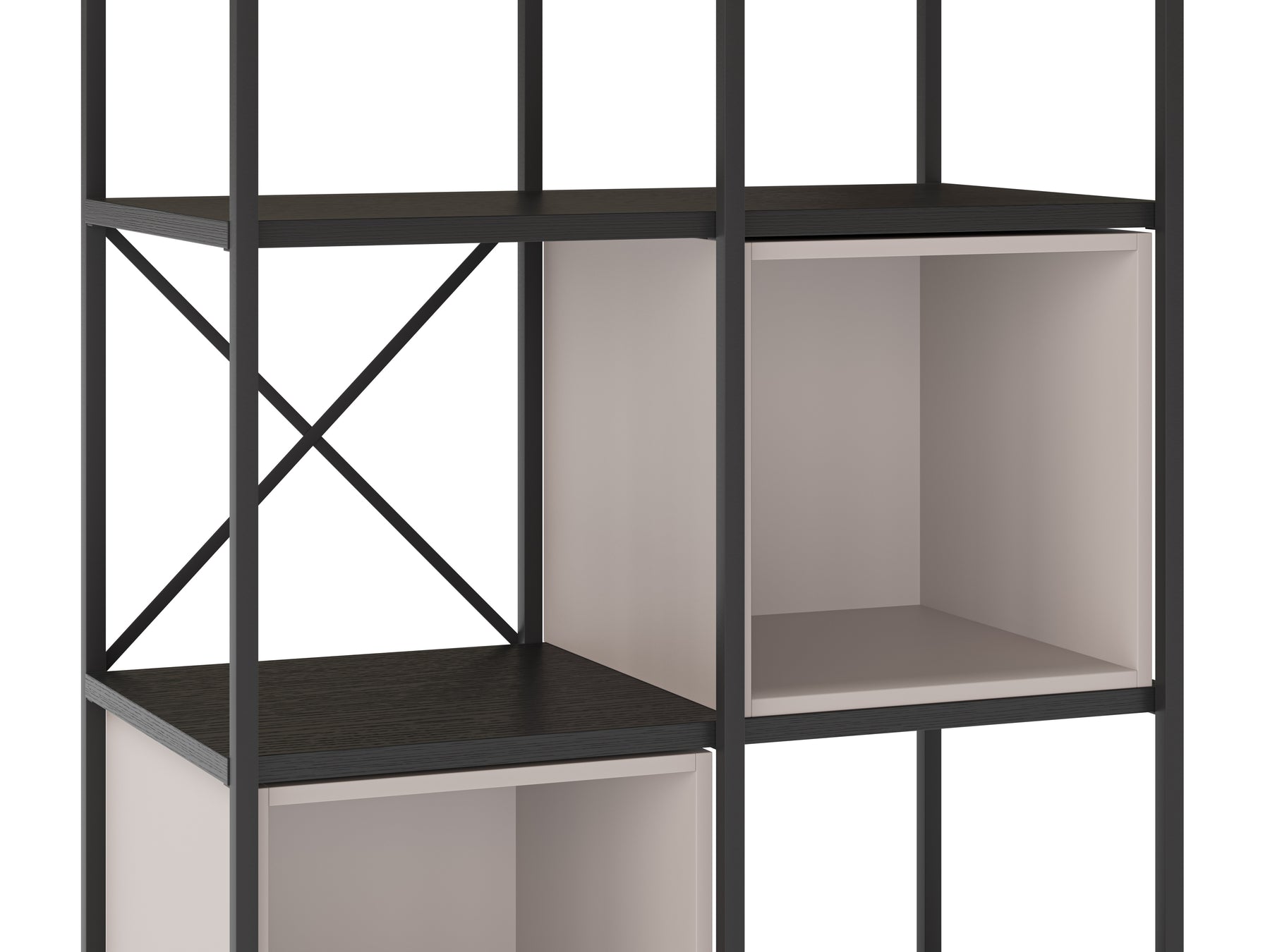 Libreria in metallo nero Anika 70x179 cm