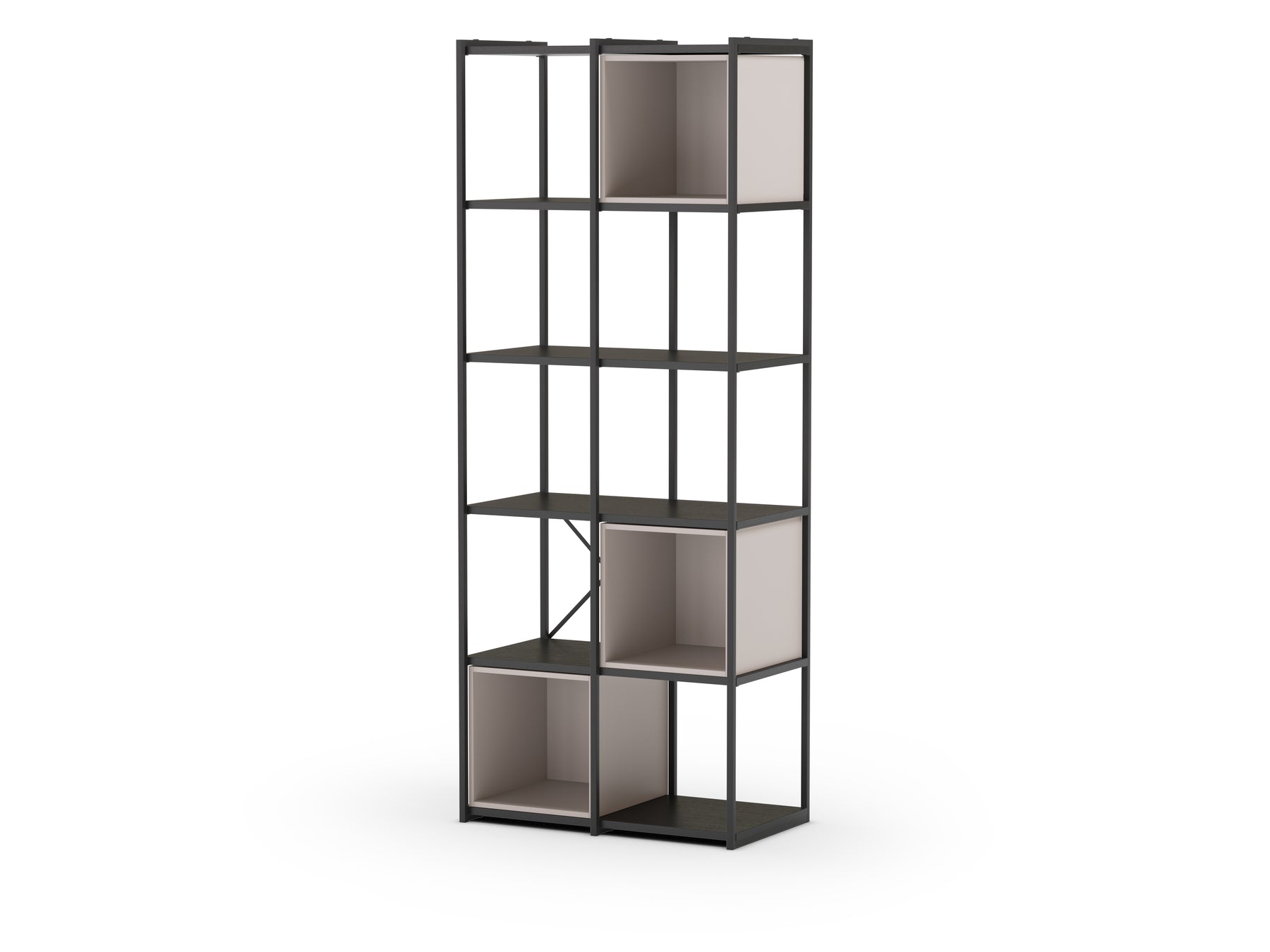 Libreria in metallo nero Anika 70x179 cm