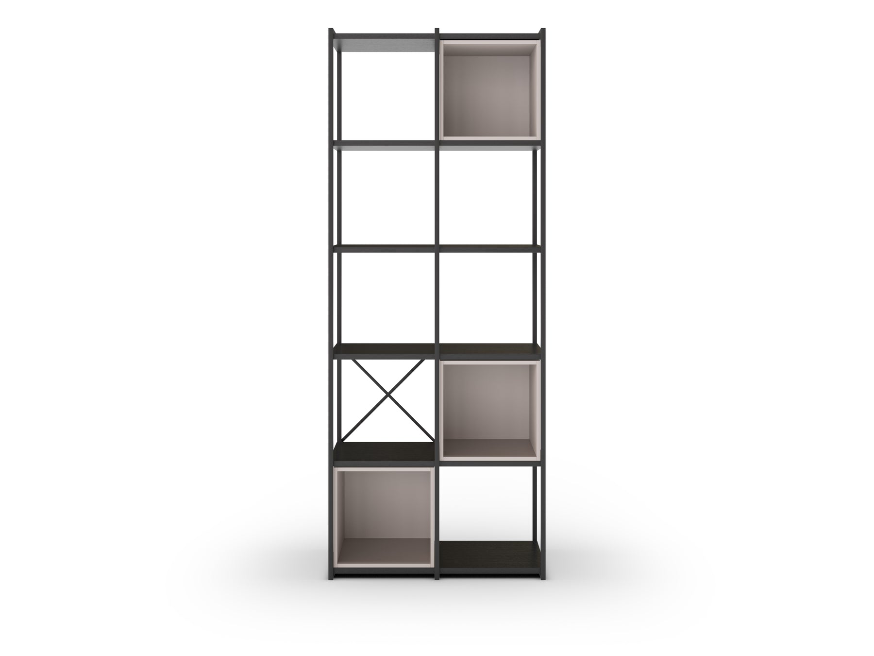 Libreria in metallo nero Anika 70x179 cm