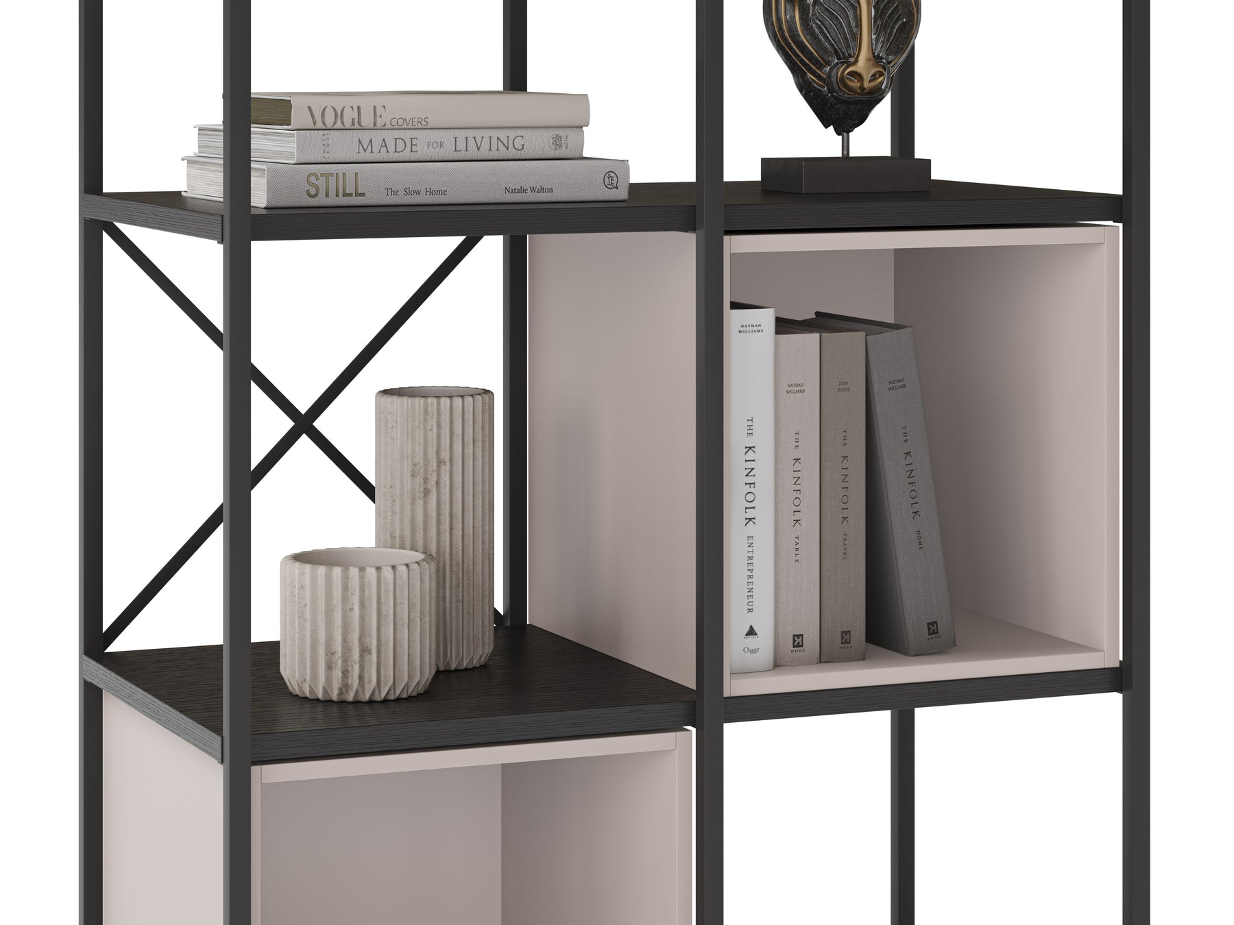 Libreria in metallo nero Anika 70x179 cm