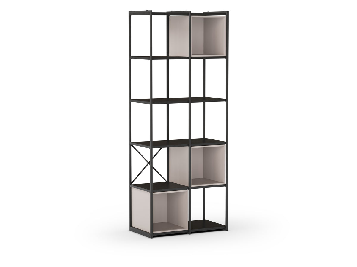 Libreria in metallo nero Anika 70x179 cm