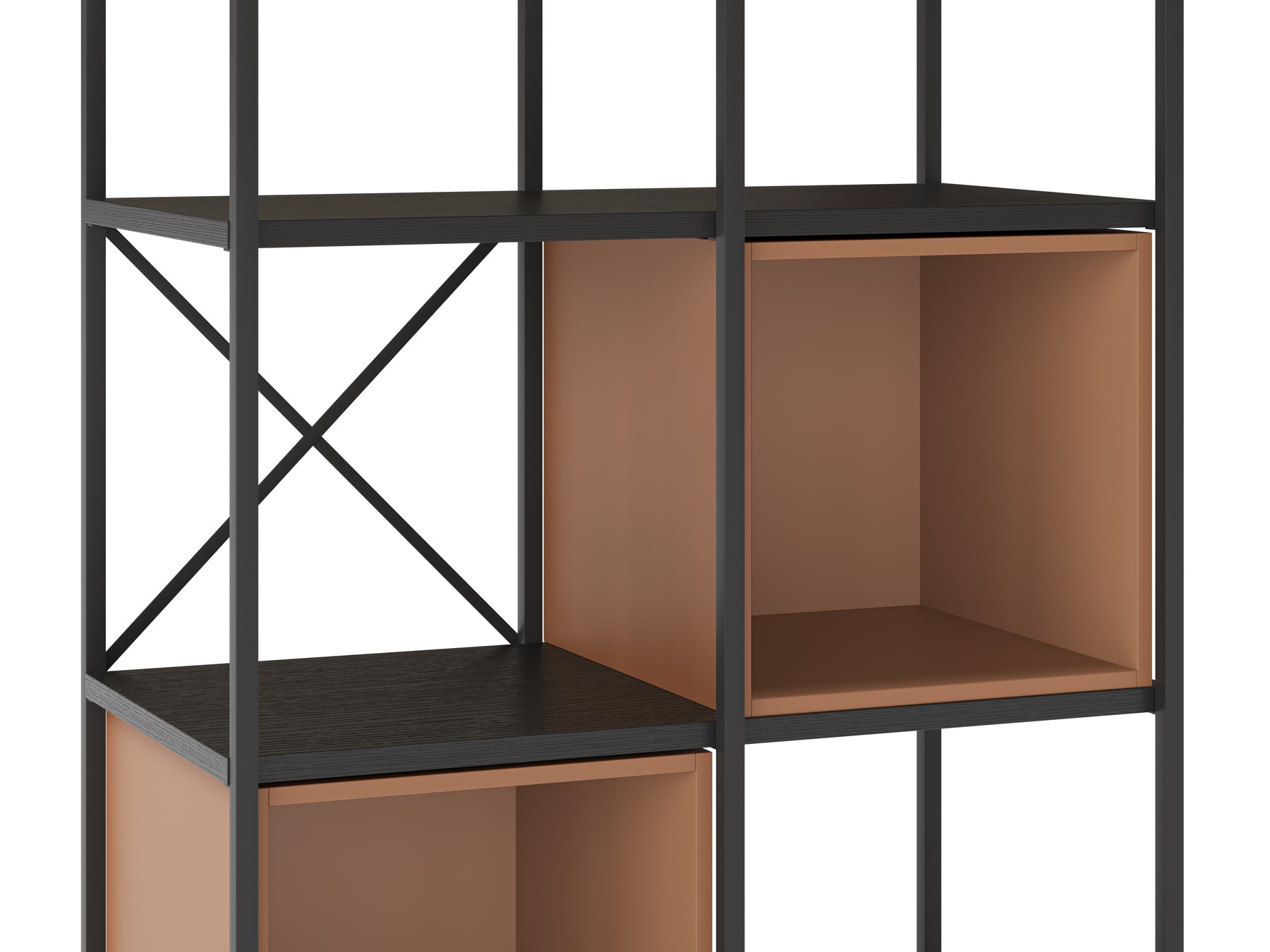 Libreria in metallo nero Anika 70x179 cm