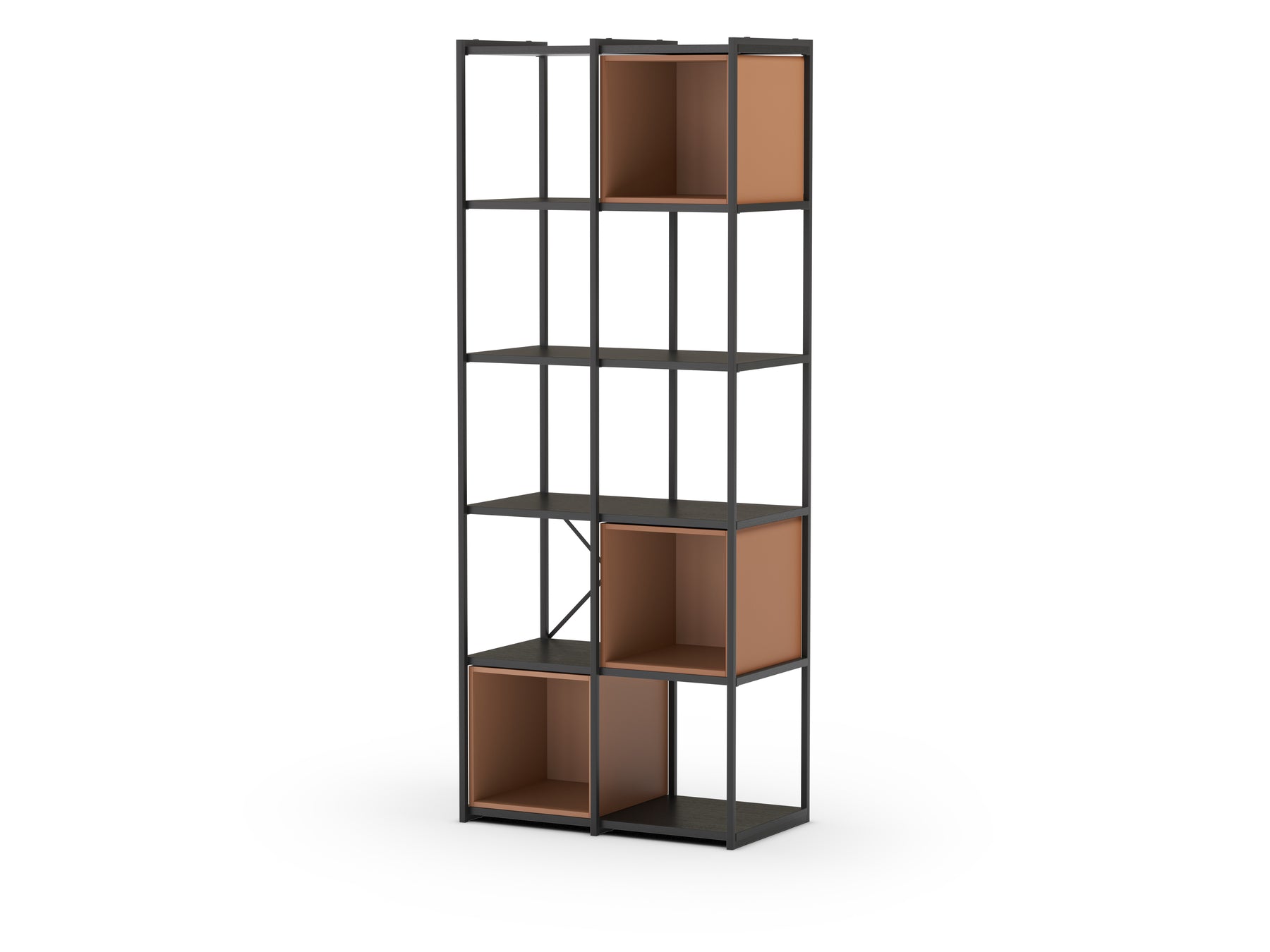 Libreria in metallo nero Anika 70x179 cm