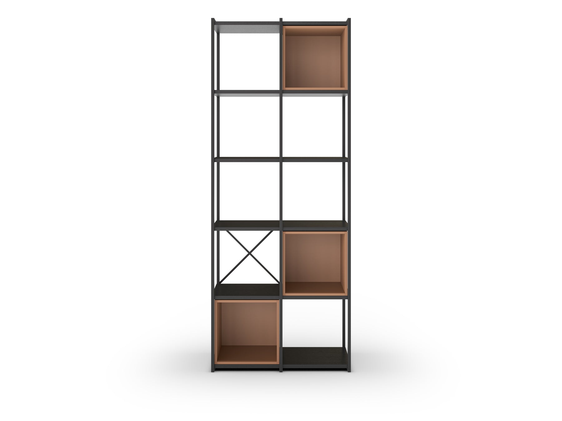 Libreria in metallo nero Anika 70x179 cm