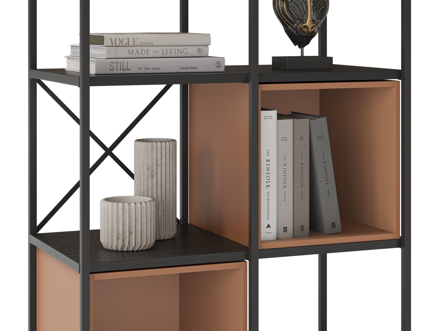 Libreria in metallo nero Anika 70x179 cm