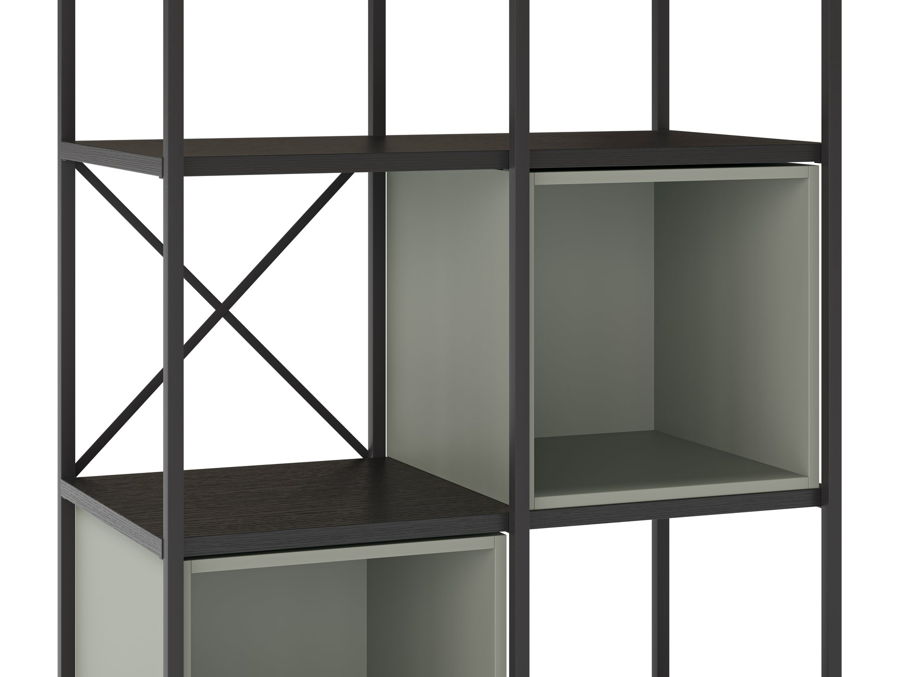 Libreria in metallo nero Anika 70x179 cm