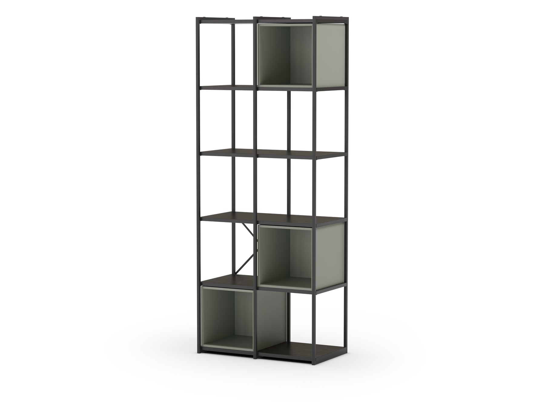 Libreria in metallo nero Anika 70x179 cm